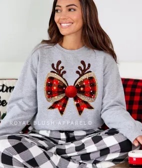 Reindeer Bow Sweatshirt