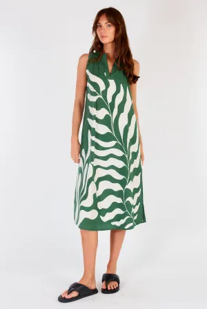 Sakanto S/less Dress - Hoja Green