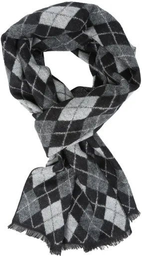 Sakkas Ezel Long Warm Argyle Patterned UniSex Cashmere Feel Scarf