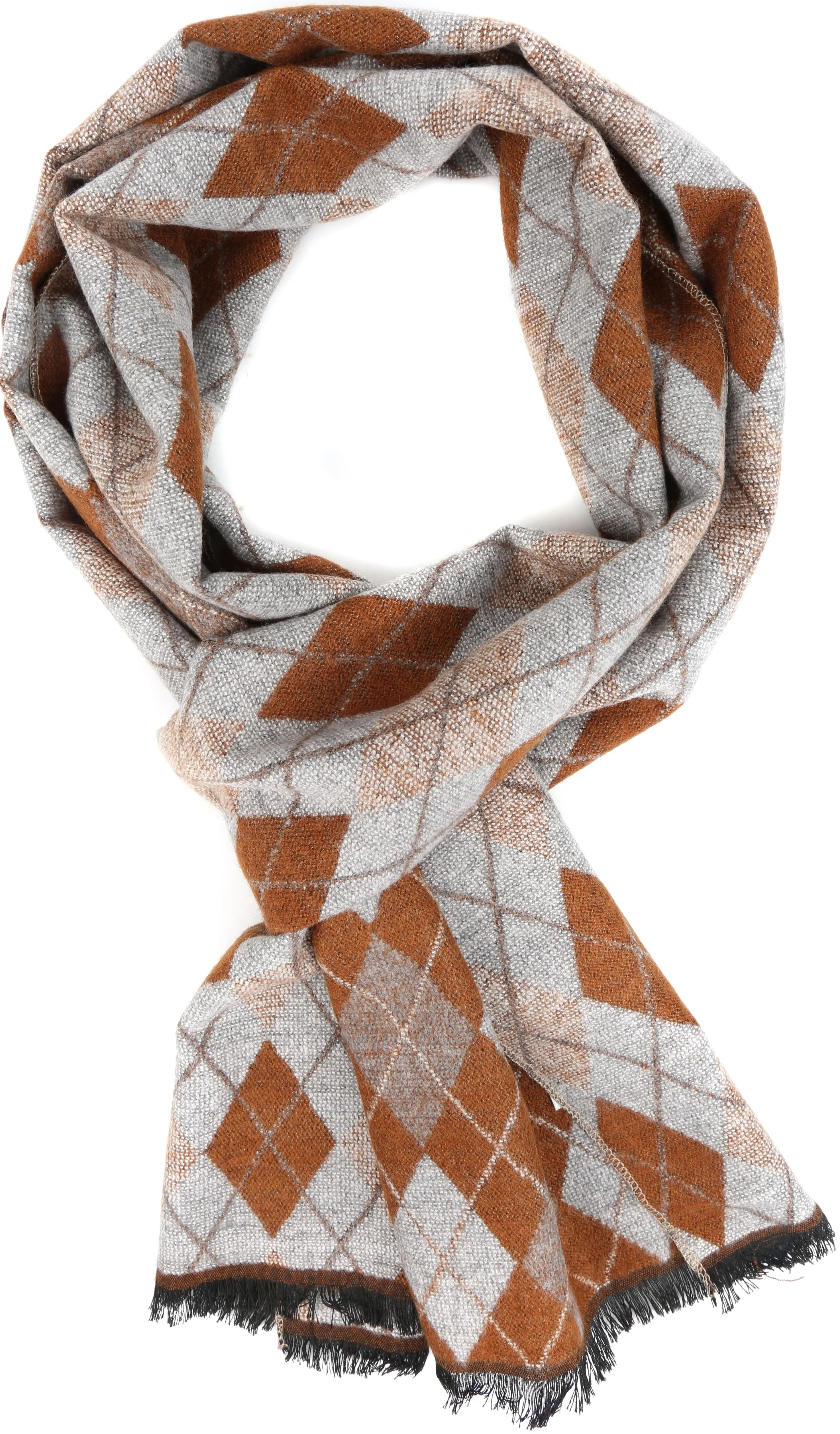 Sakkas Ezel Long Warm Argyle Patterned UniSex Cashmere Feel Scarf