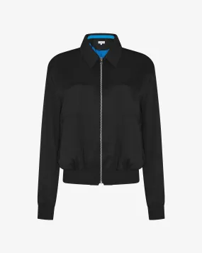 Satin Parachute Bomber Jacket - Black