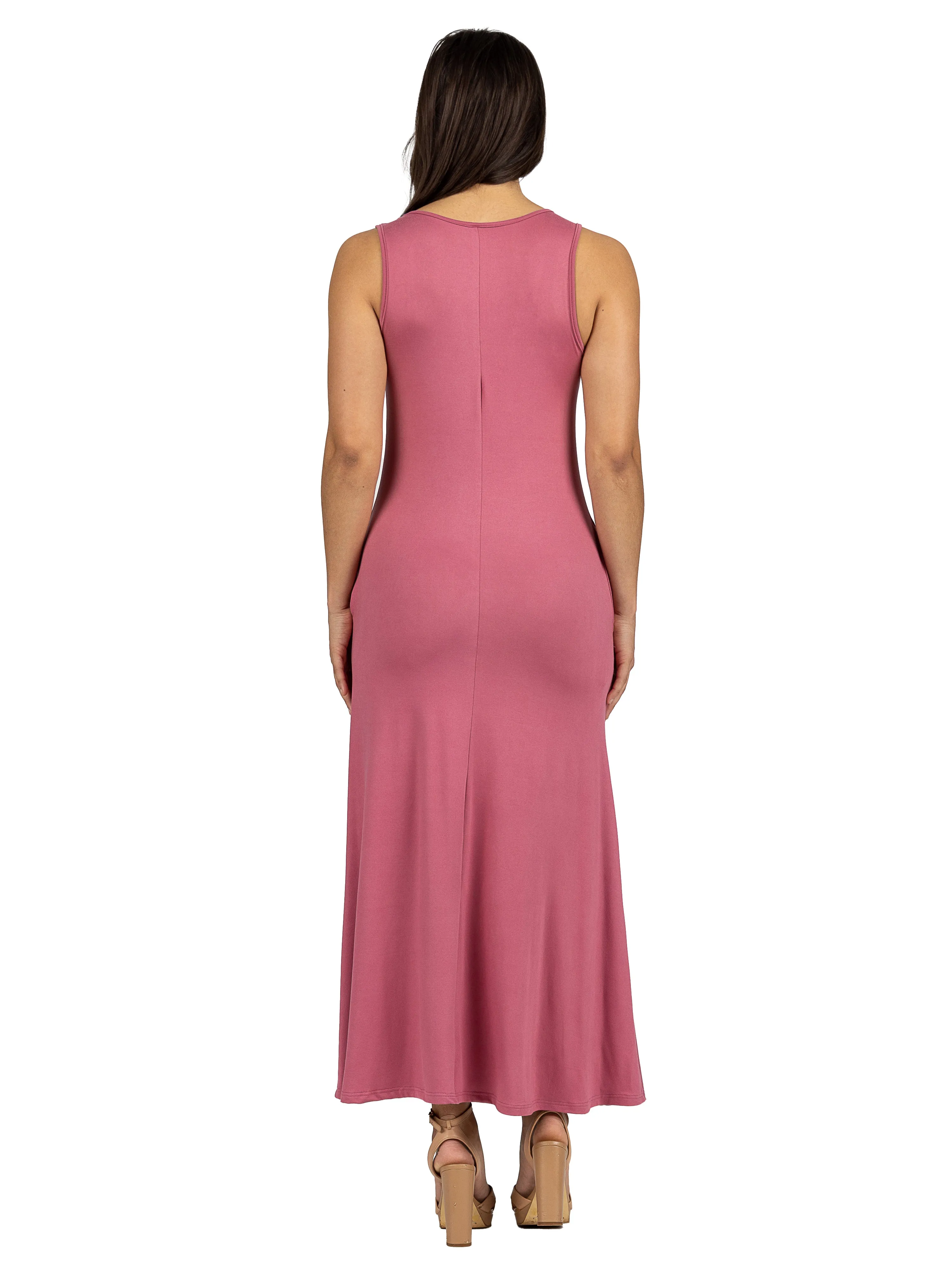 Scoop Neck Sleeveless Maxi Dress with Pockets