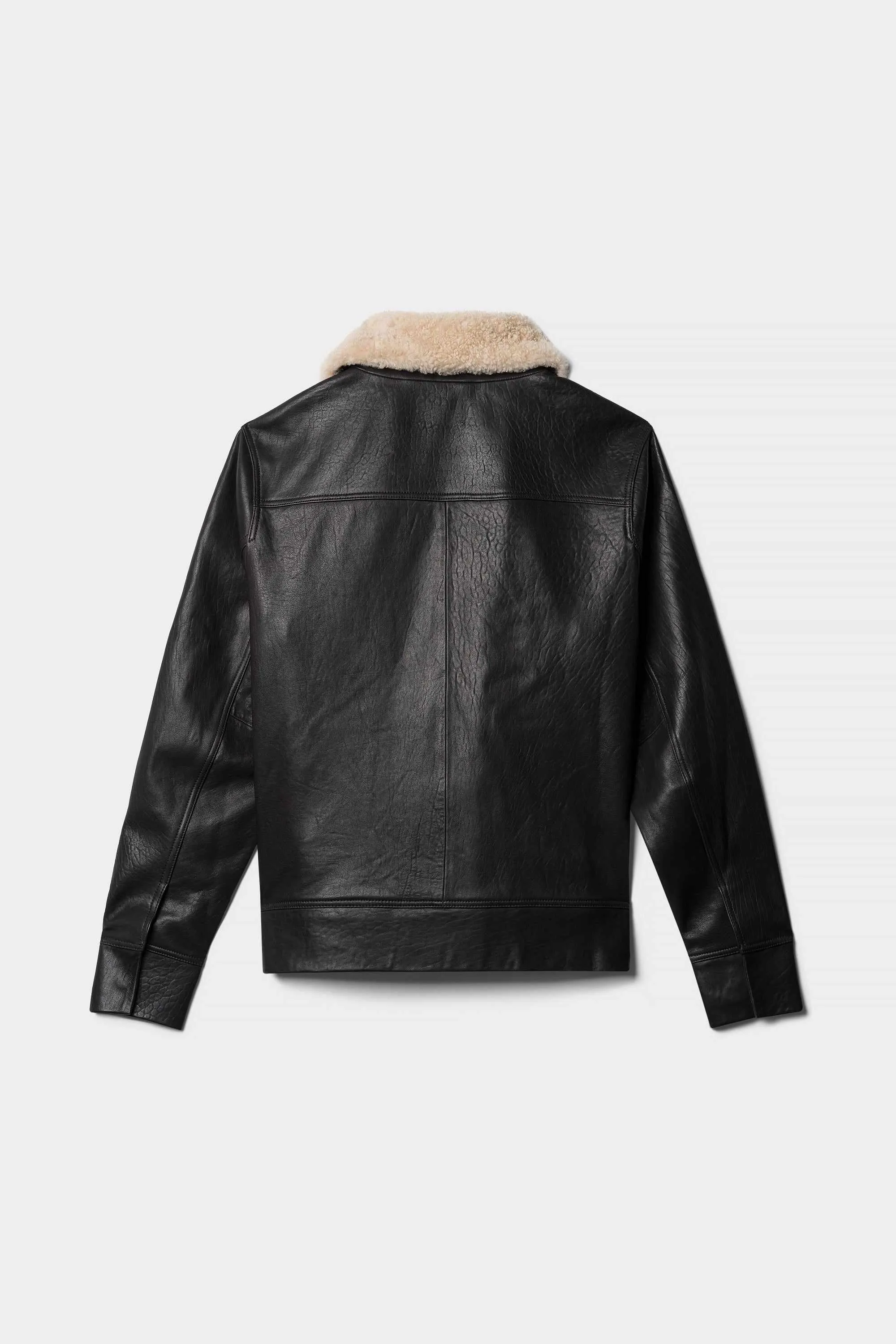 Shearling Collar Trucker Jacket | Responsible Leather