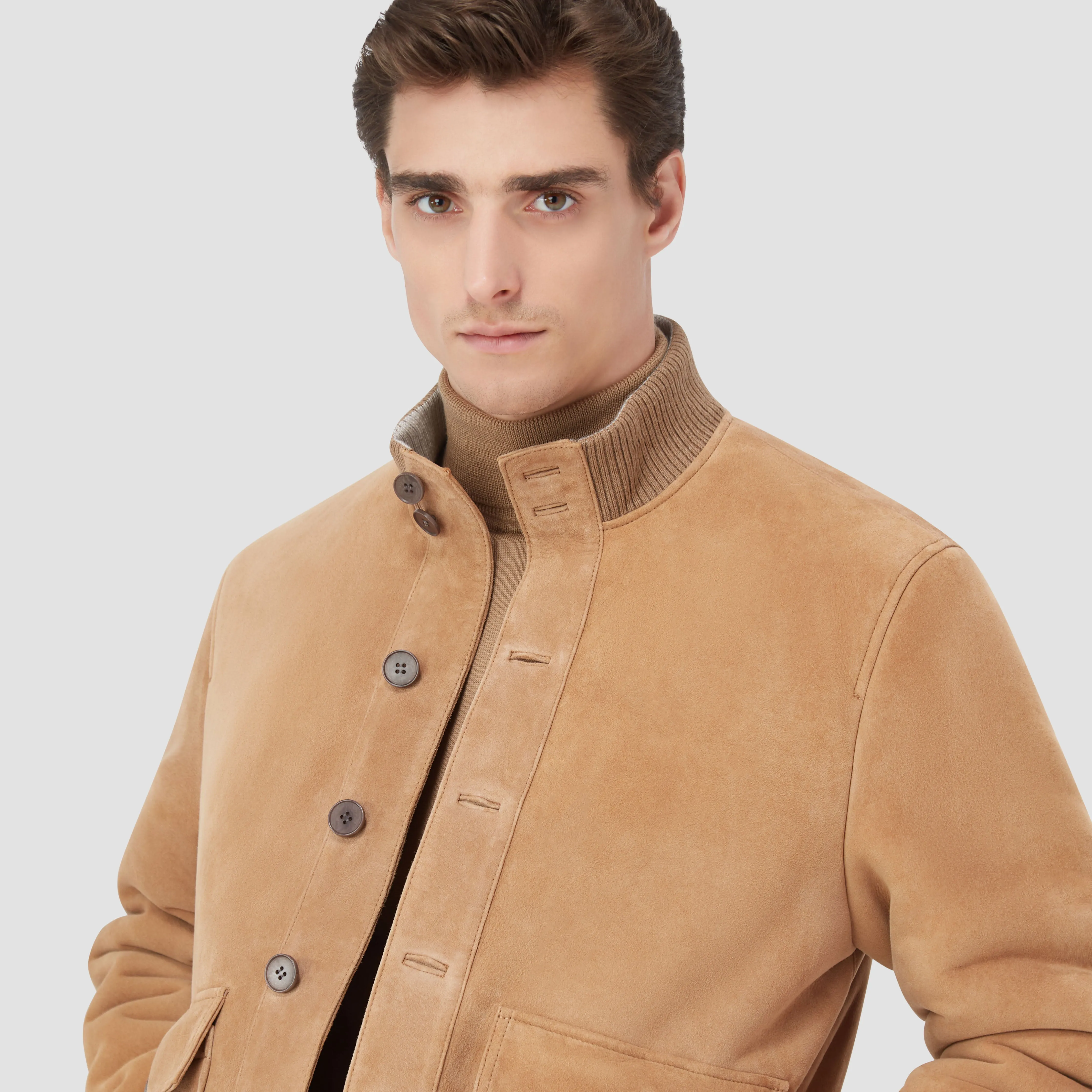 Shearling Lined Suede Jacket