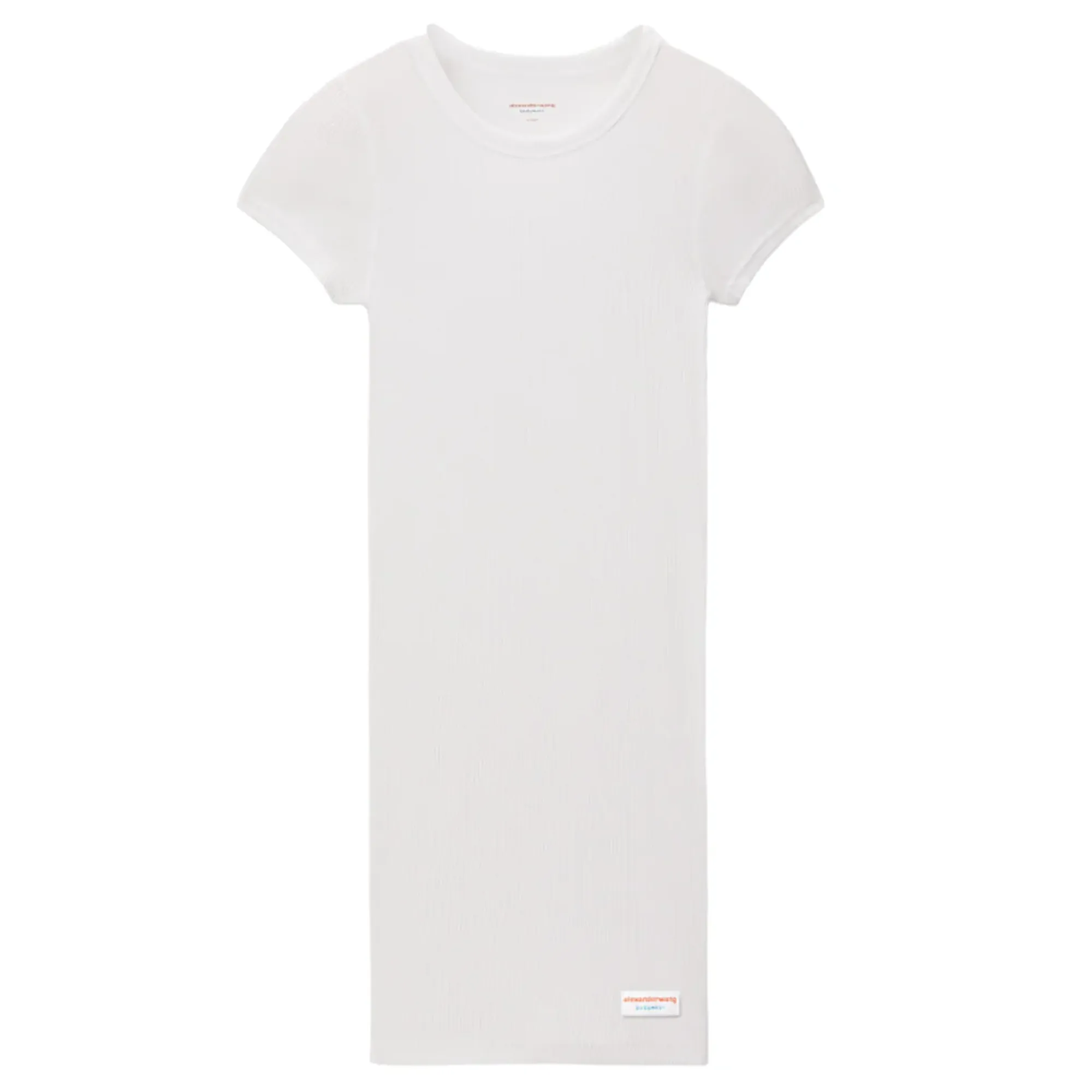 Short Sleeve Loungewear Dress In Ribbed Cotton Jersey