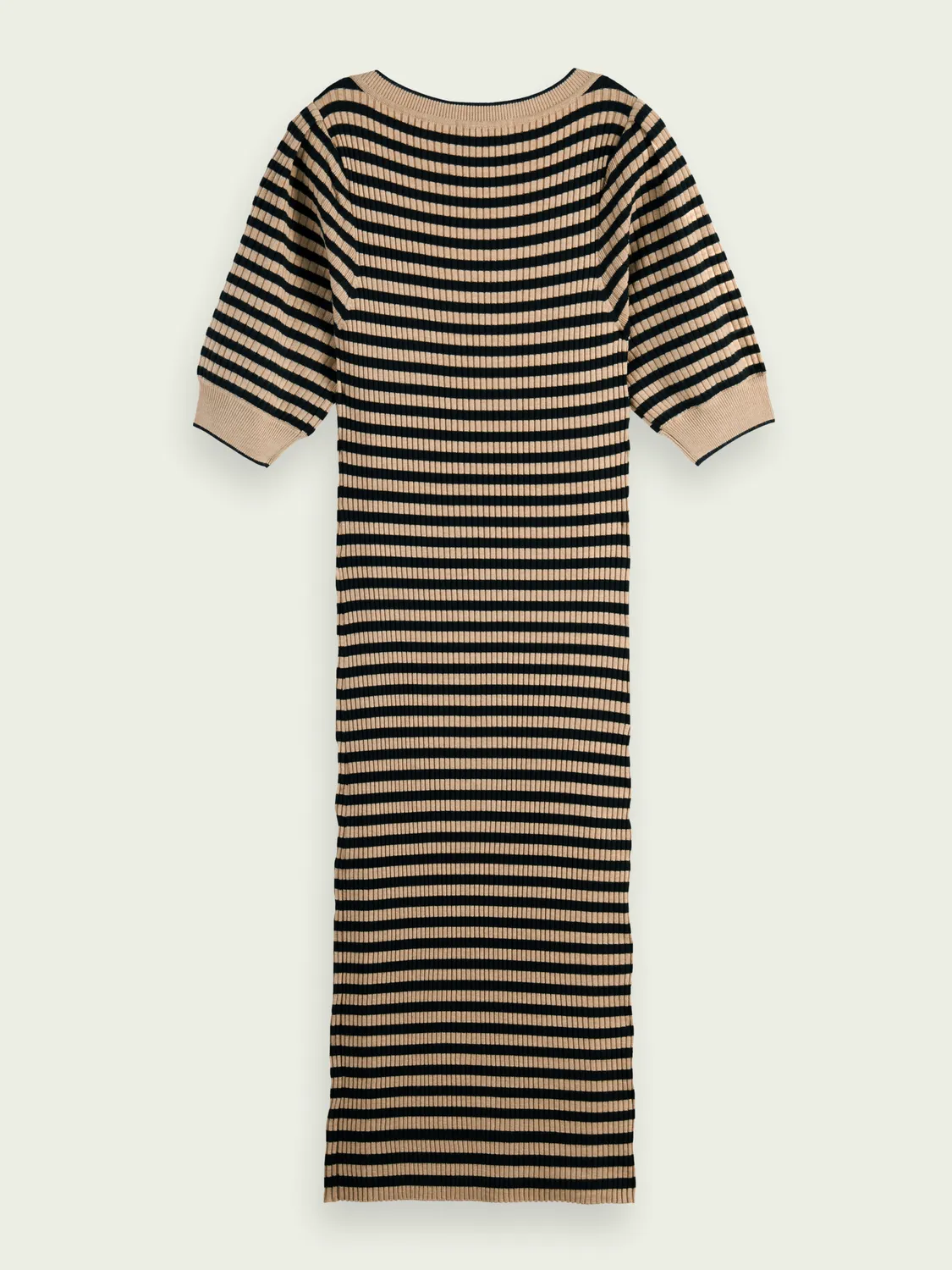 Short-sleeved rib knit dress in Combo S