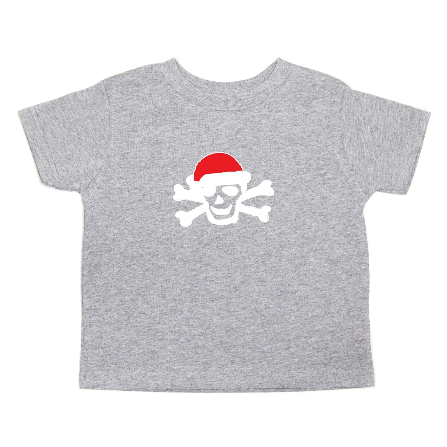 Skull & Bones Santa Christmas Unisex- Kids Toddler Short Sleeve T-Shirt