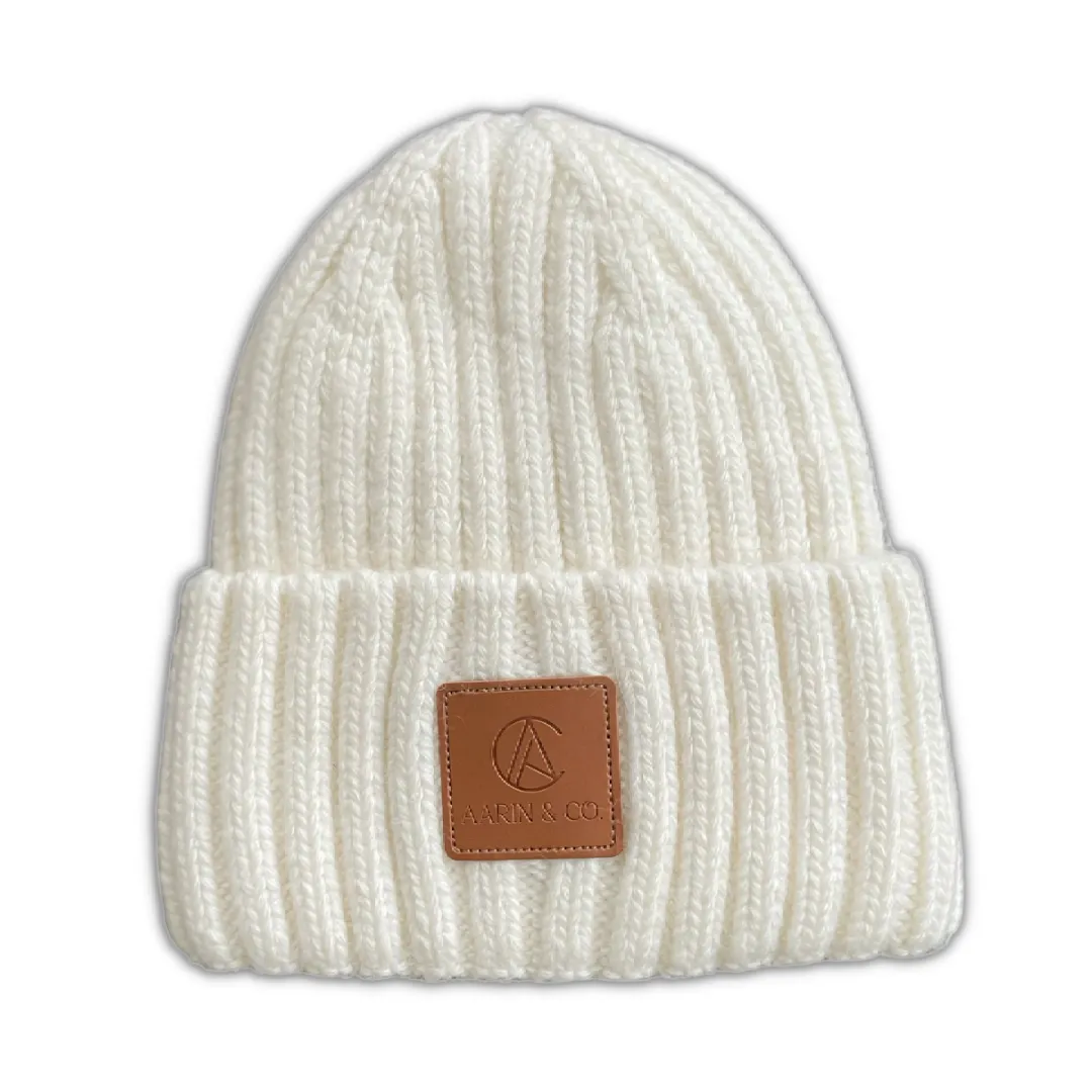 Snow Ribbed Knit Beanie