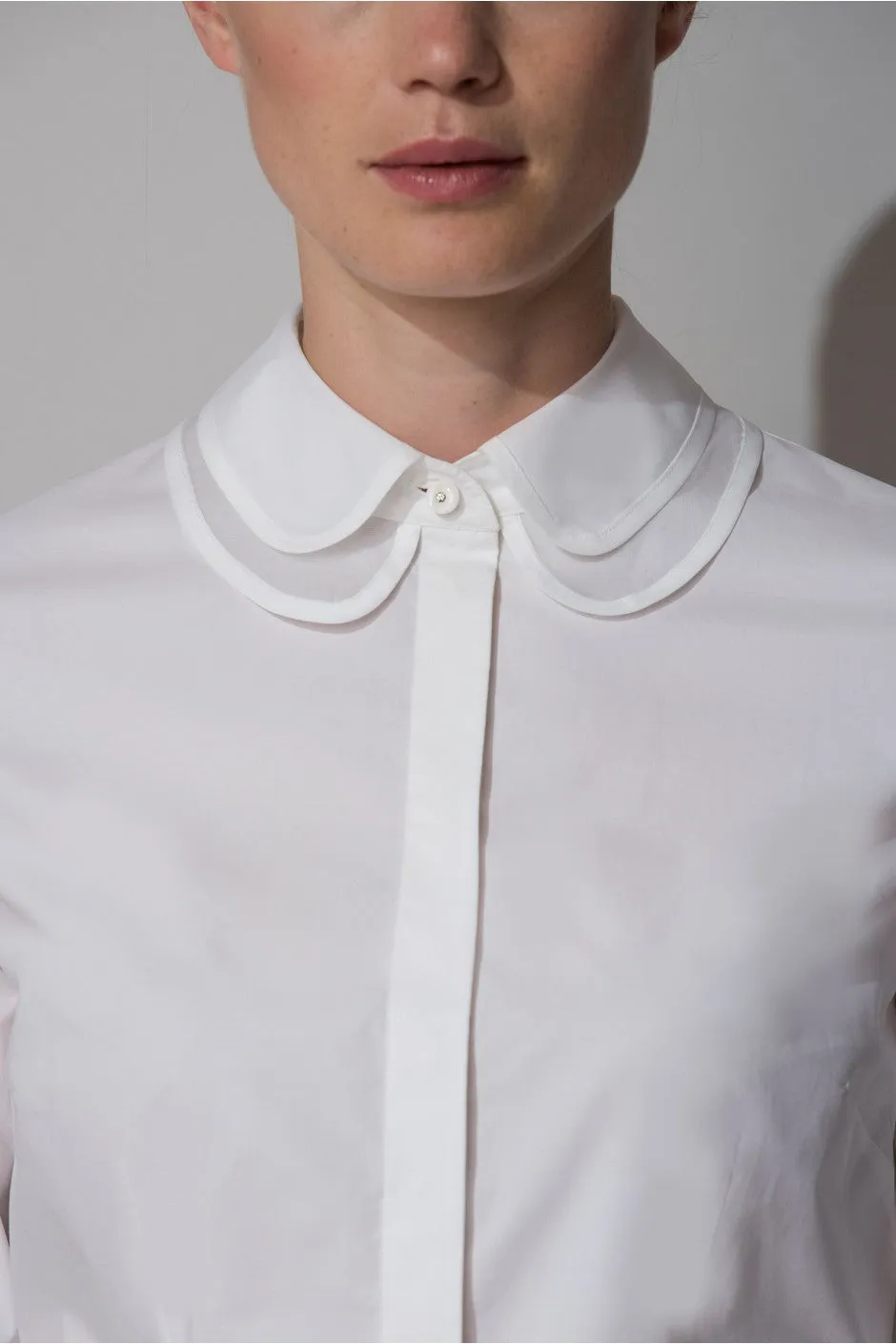 SOFIA DOUBLE LAYER COLLAR SHIRT