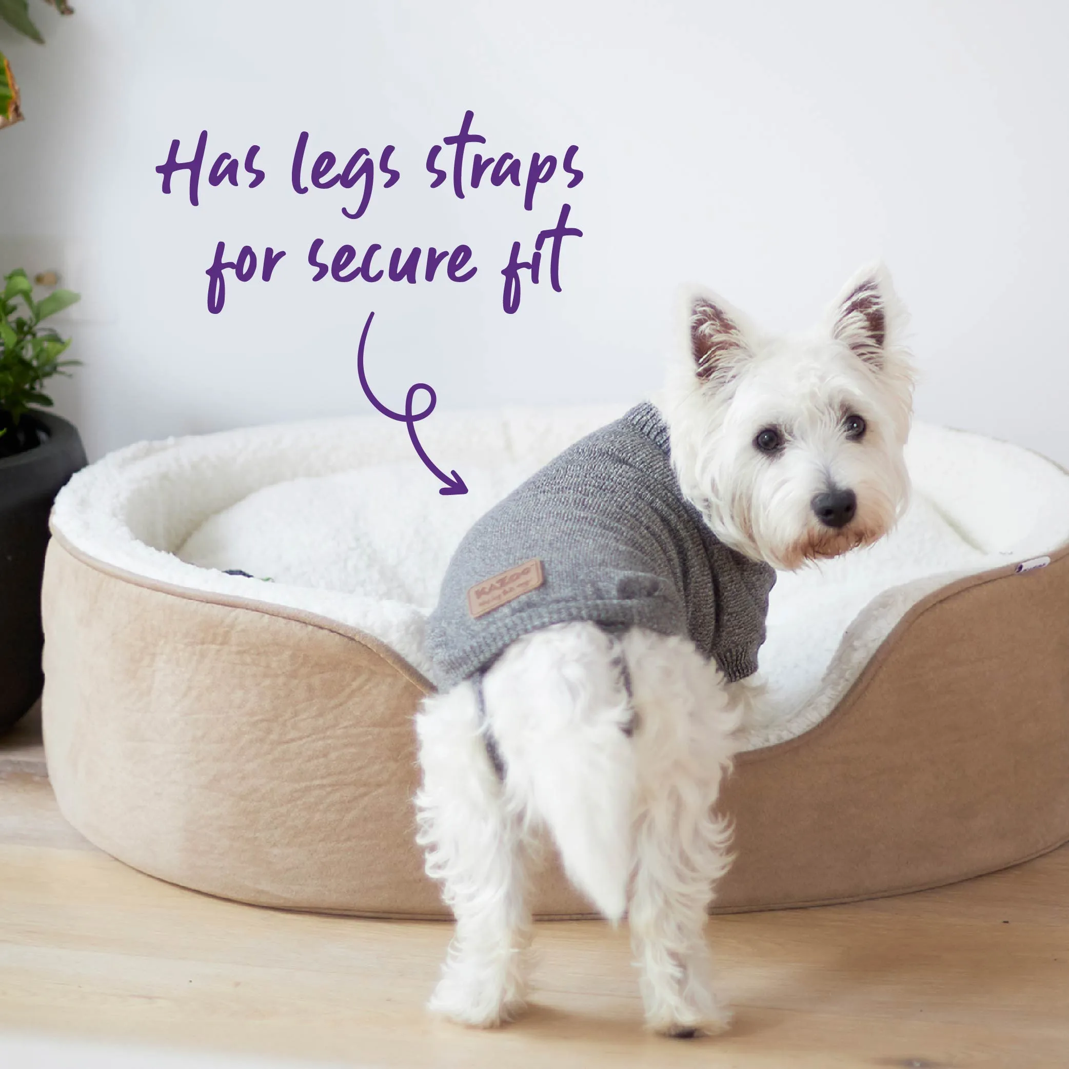 Soft Knit Dog Jumper - Granite