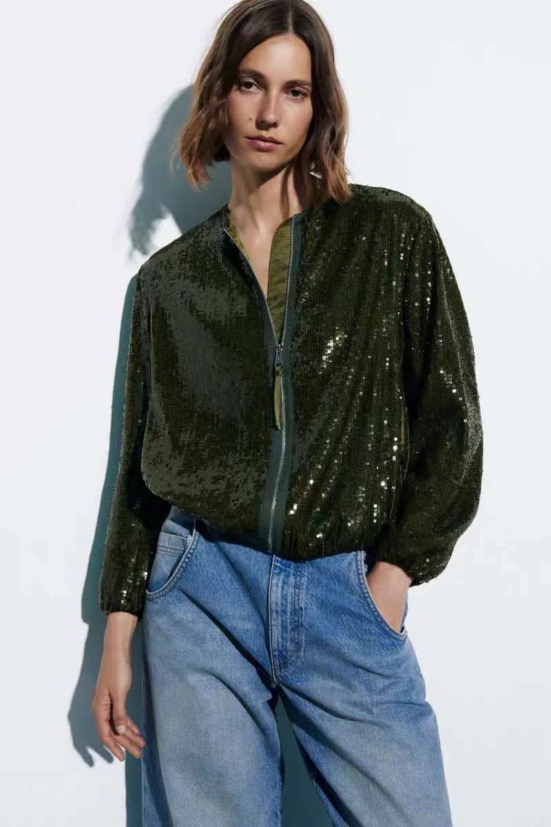 Sparkle bomber jacket