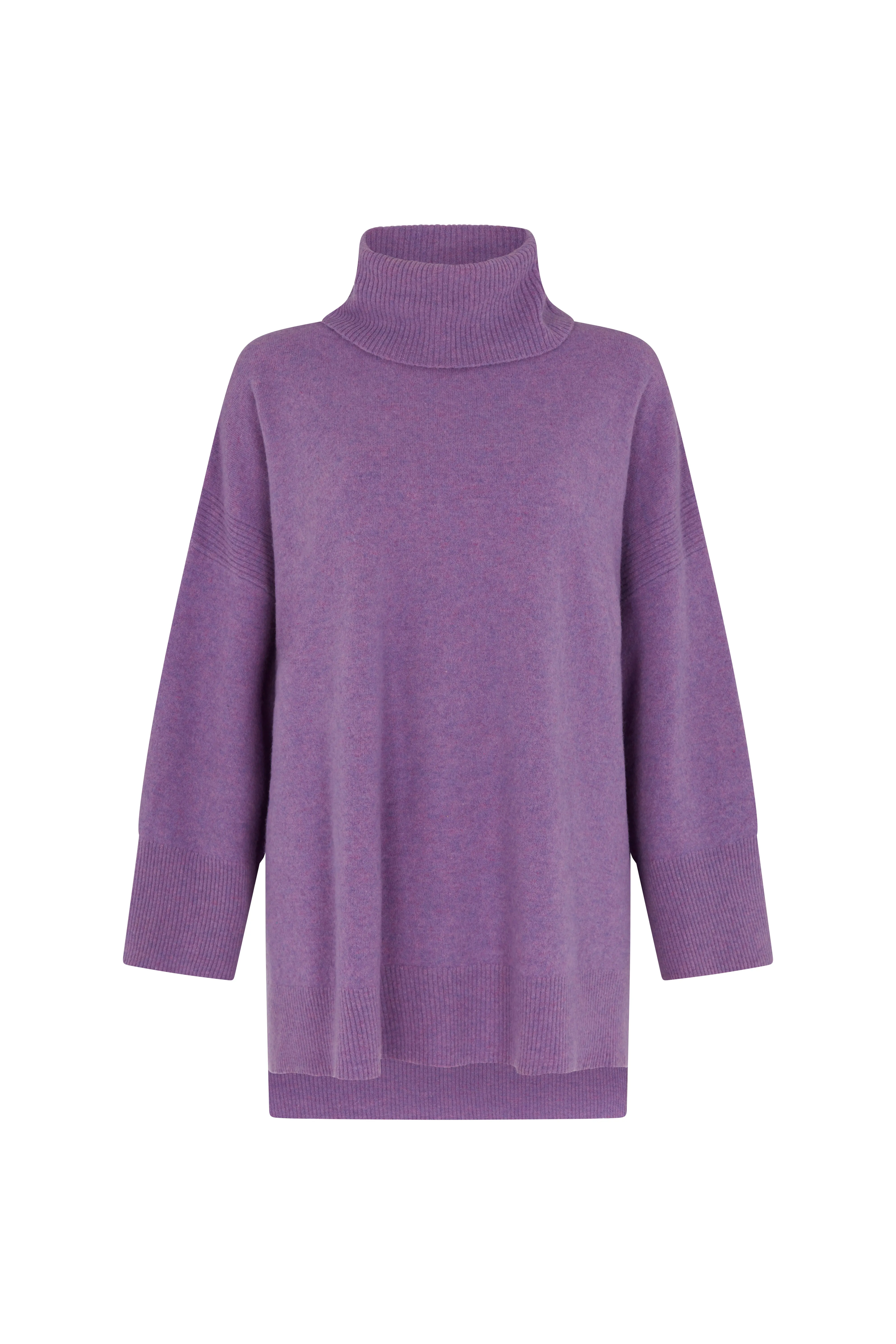 Stella Roll Neck Jumper In Purple