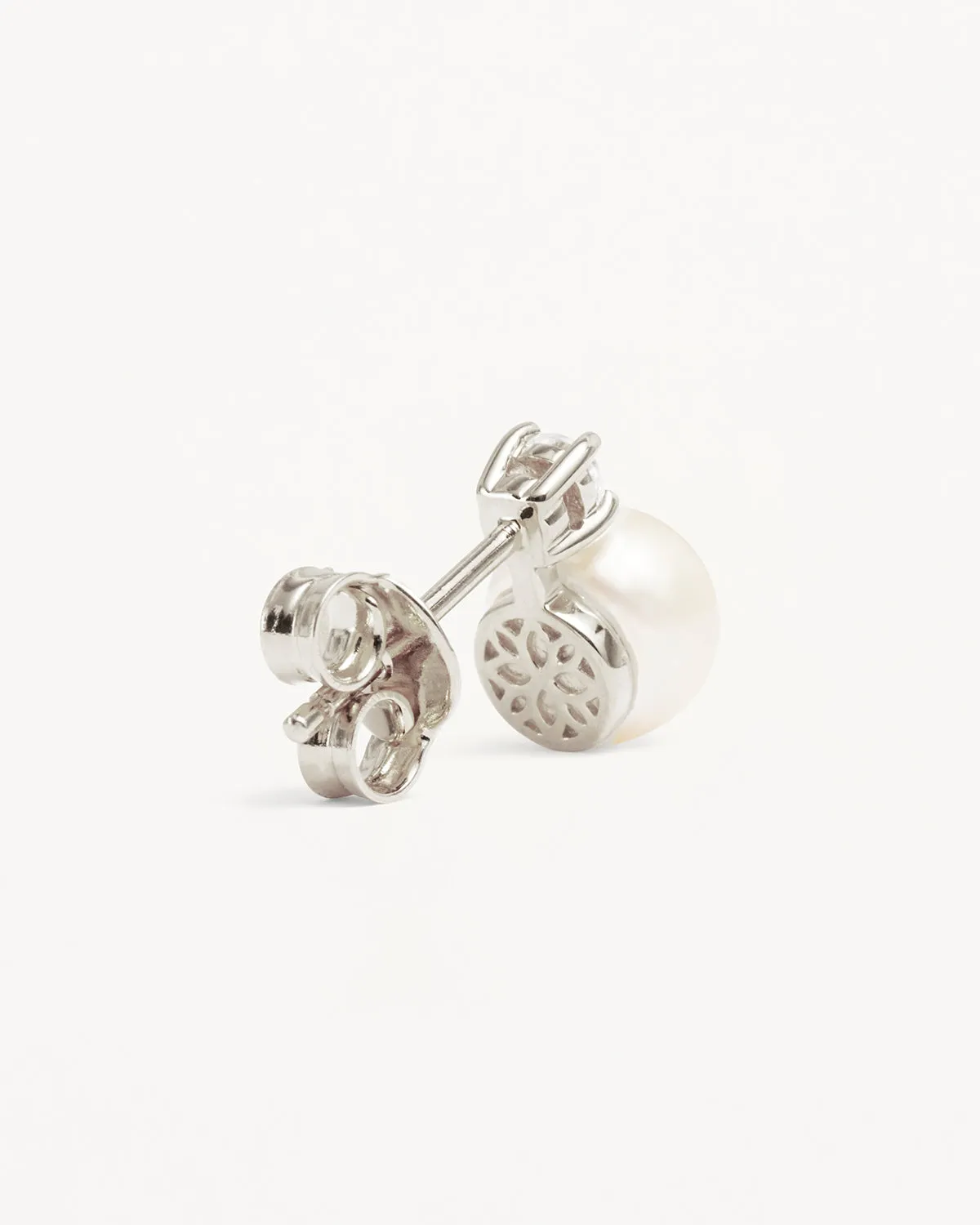 Sterling Silver Moments With You Pearl Stud Earrings - 6mm