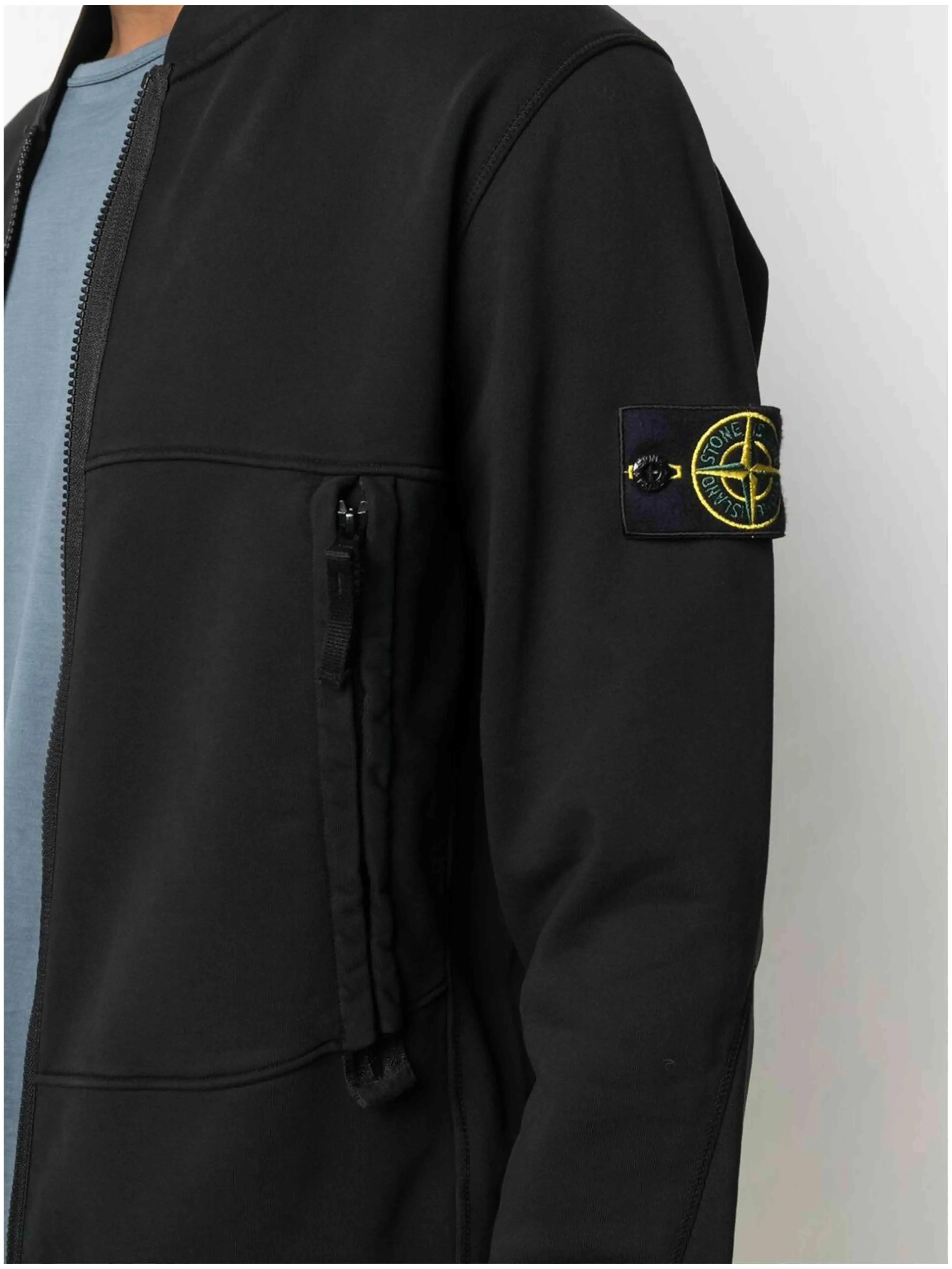 Stone Island Zip Up Bomber Jacket Black