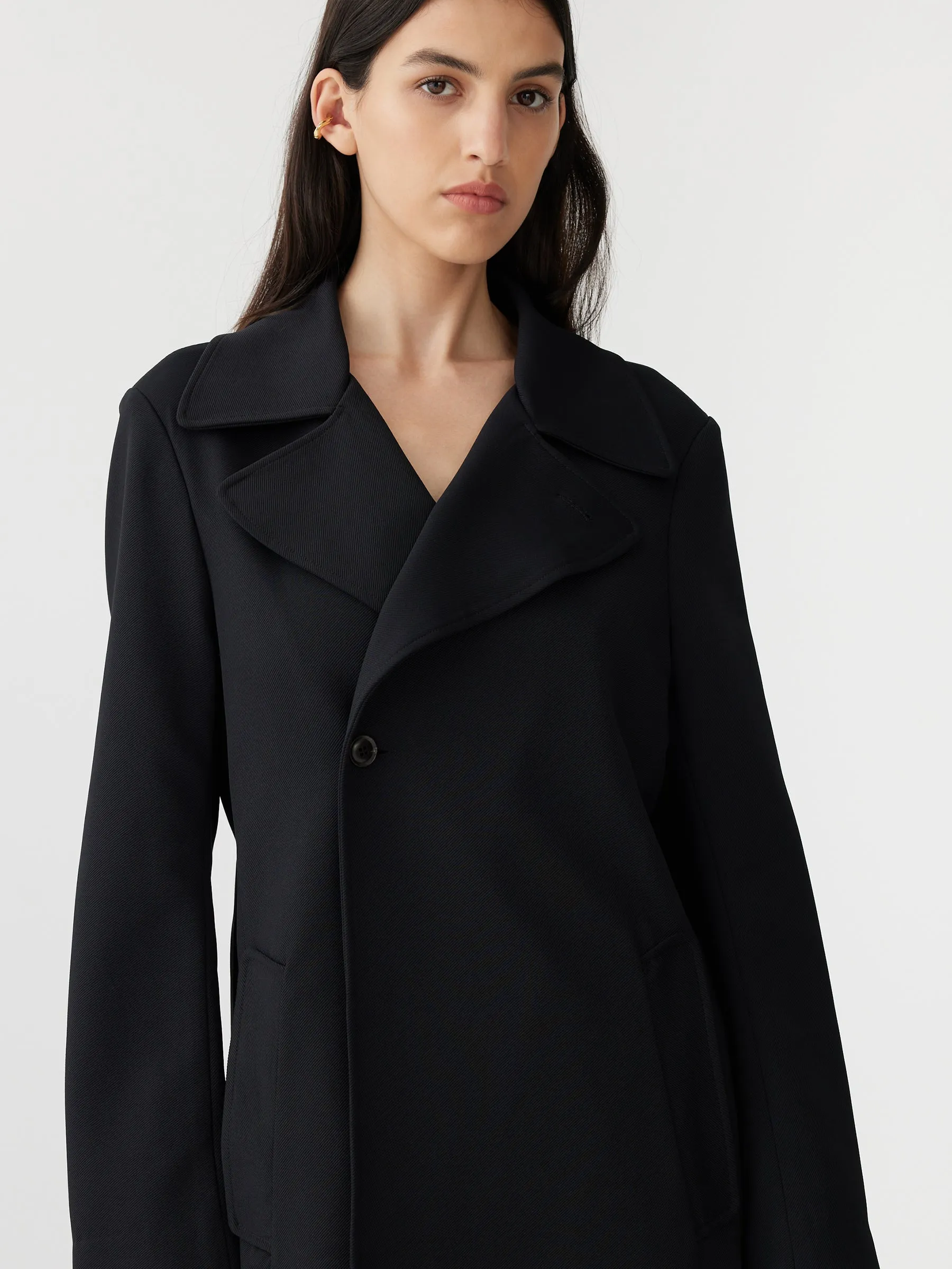 stretch twill trench coat