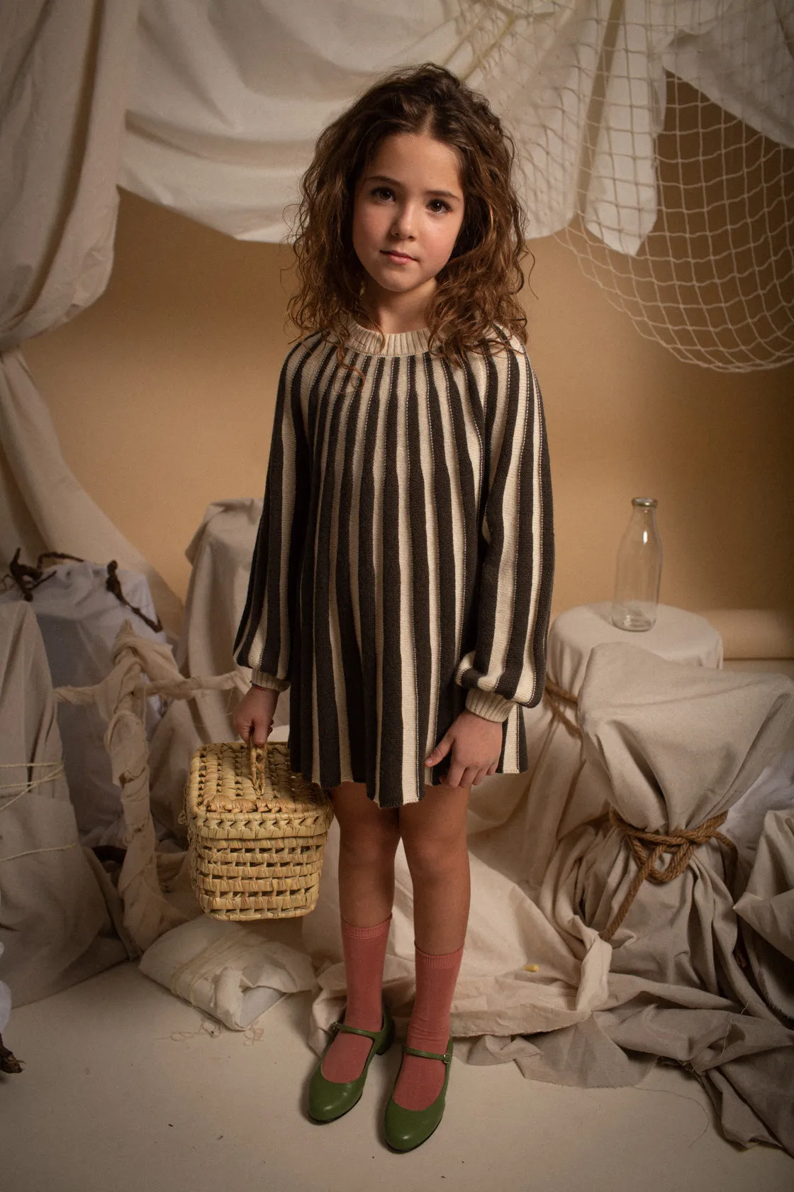 STRIPES KNITTED DRESS 10Y