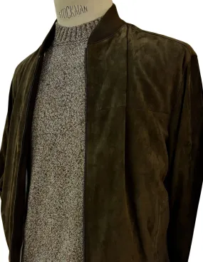 Suede Bomber | Chocolate Brown