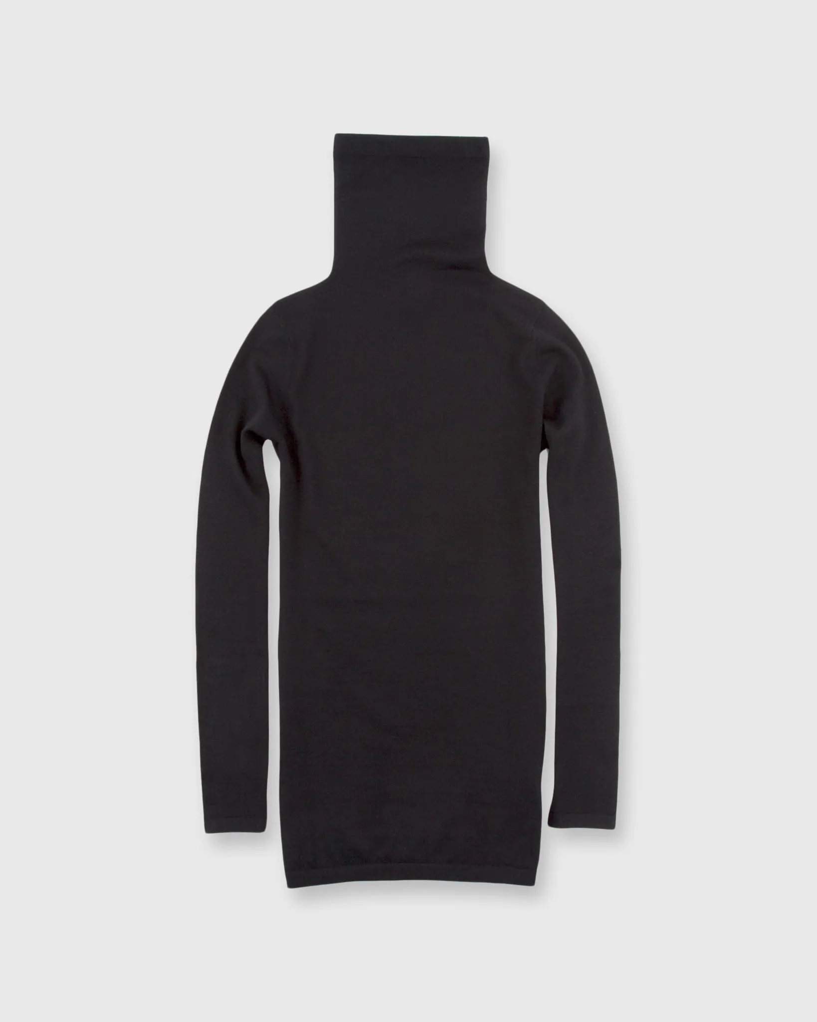 Superfine Funnel-Neck Sweater in Black Cashmere