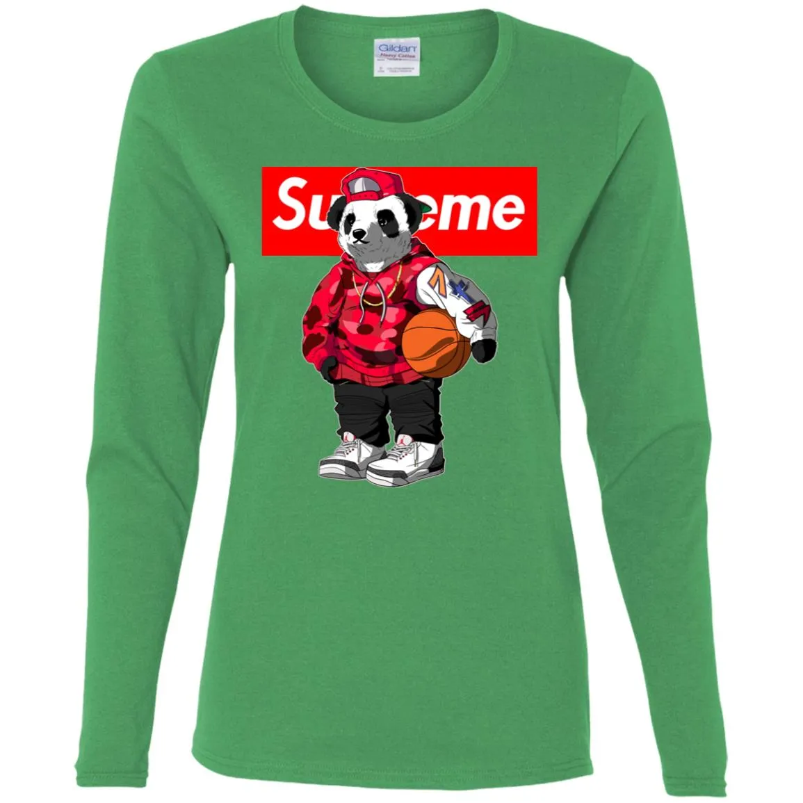 Supreme Bear Basketball T-shirt Women Long Sleeve Shirt