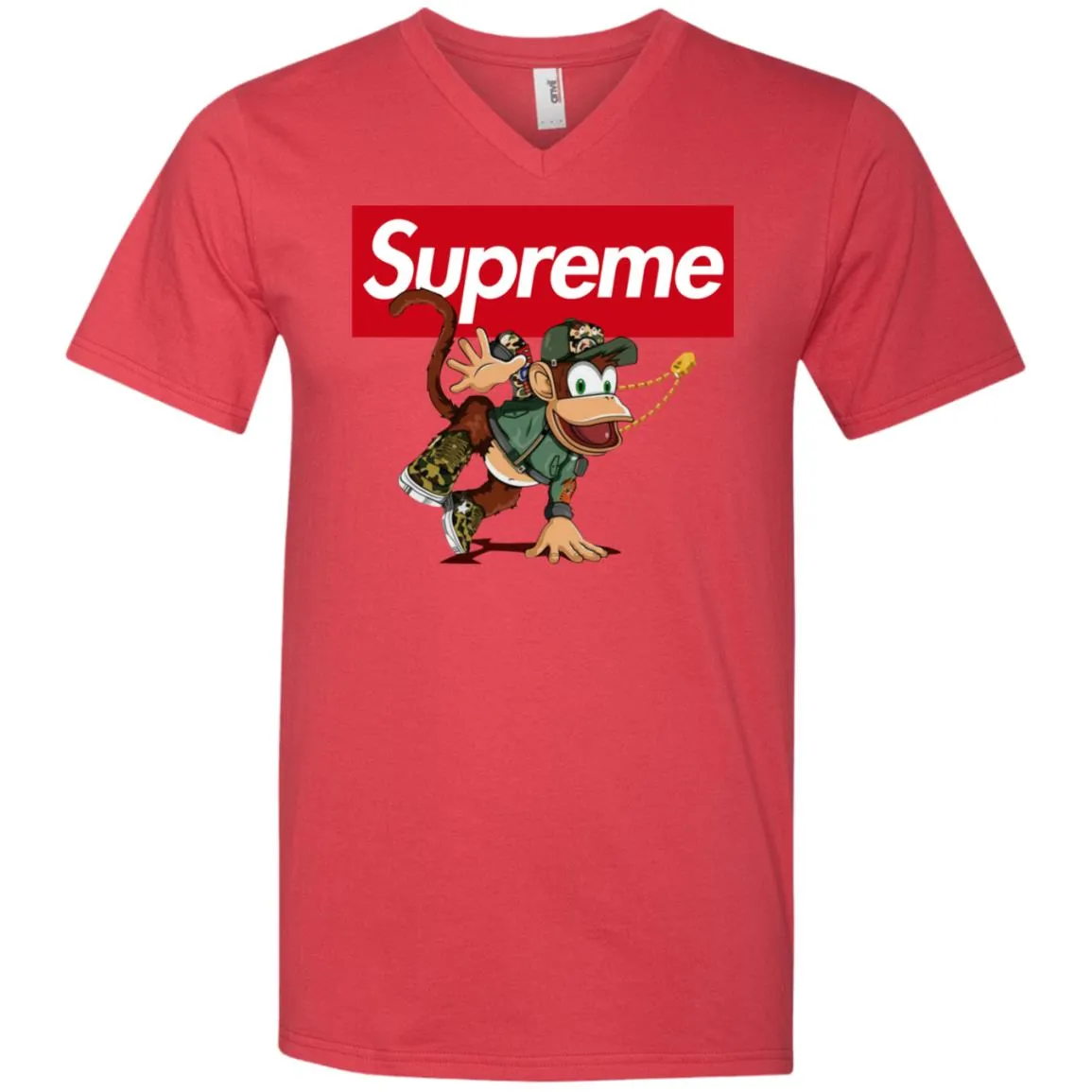 Supreme Monkey T-shirt Men V-Neck T-Shirt