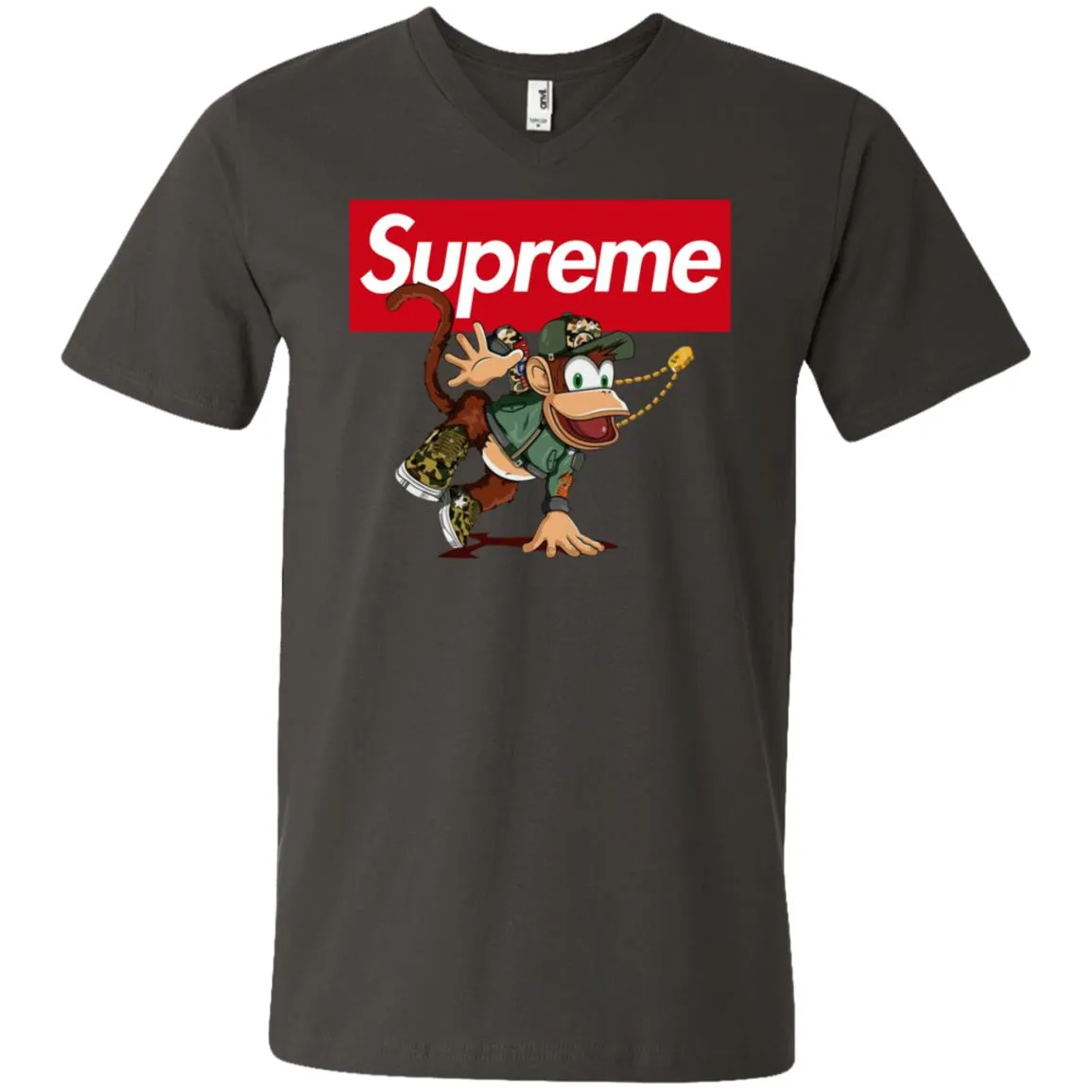 Supreme Monkey T-shirt Men V-Neck T-Shirt