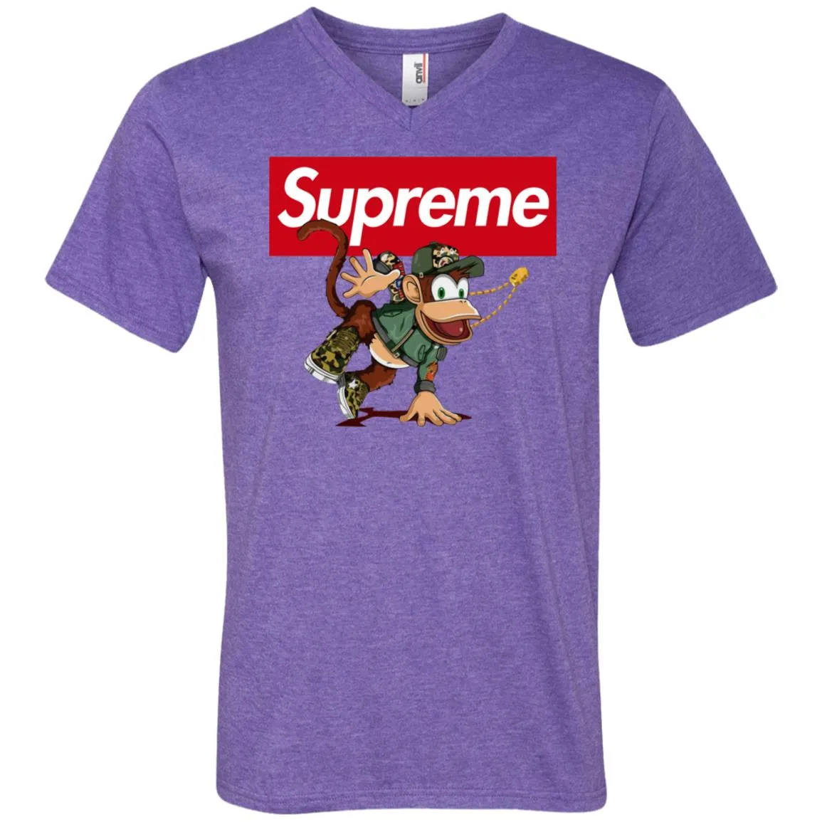 Supreme Monkey T-shirt Men V-Neck T-Shirt