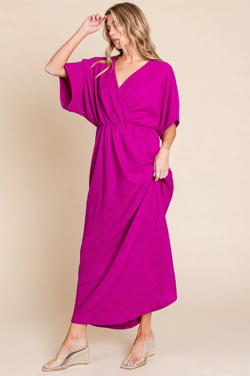 Surplice Maxi Dress with Pockets