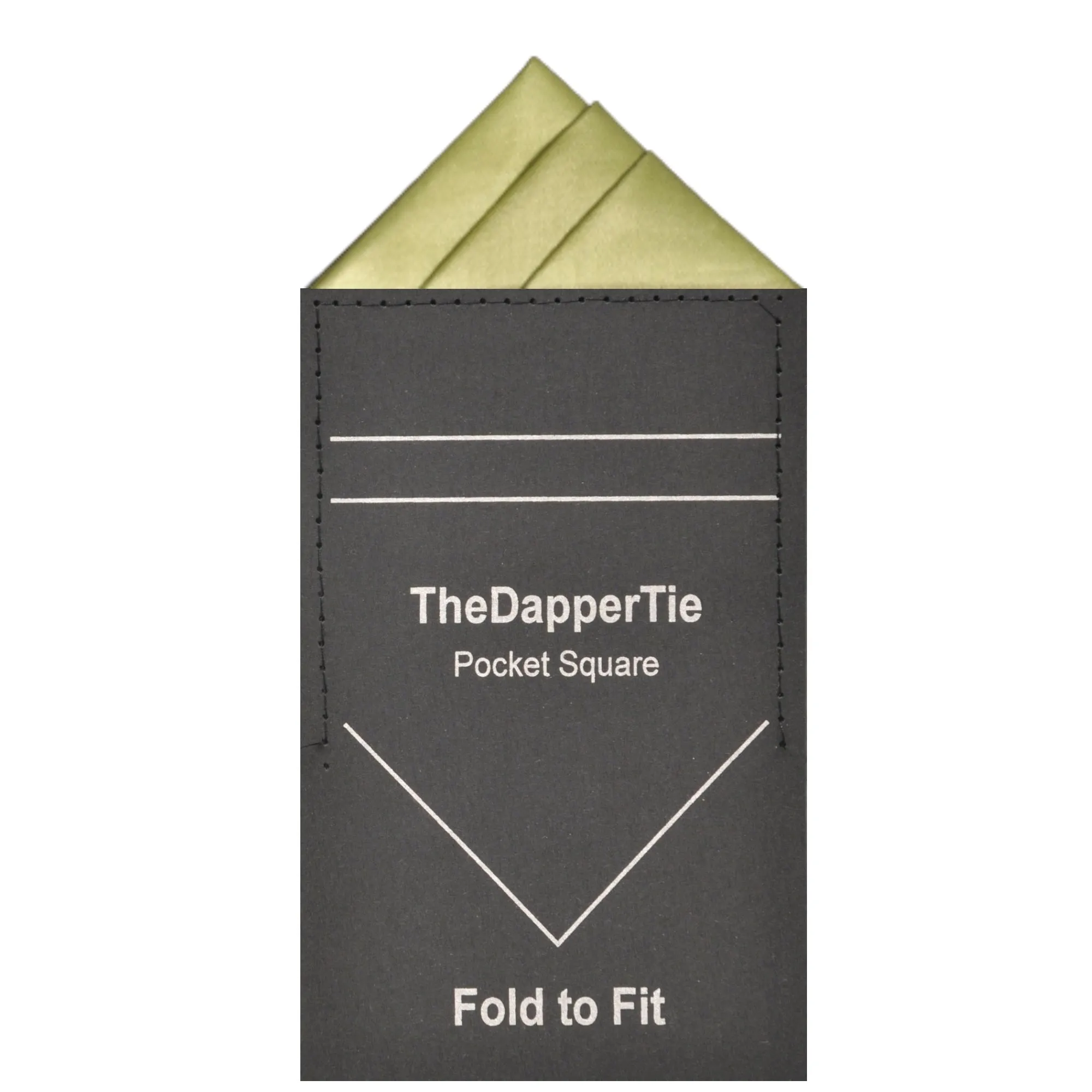 TheDapperTie - Men's Trifecta Triangle Solid Color Satin Pre Folded Pocket Square