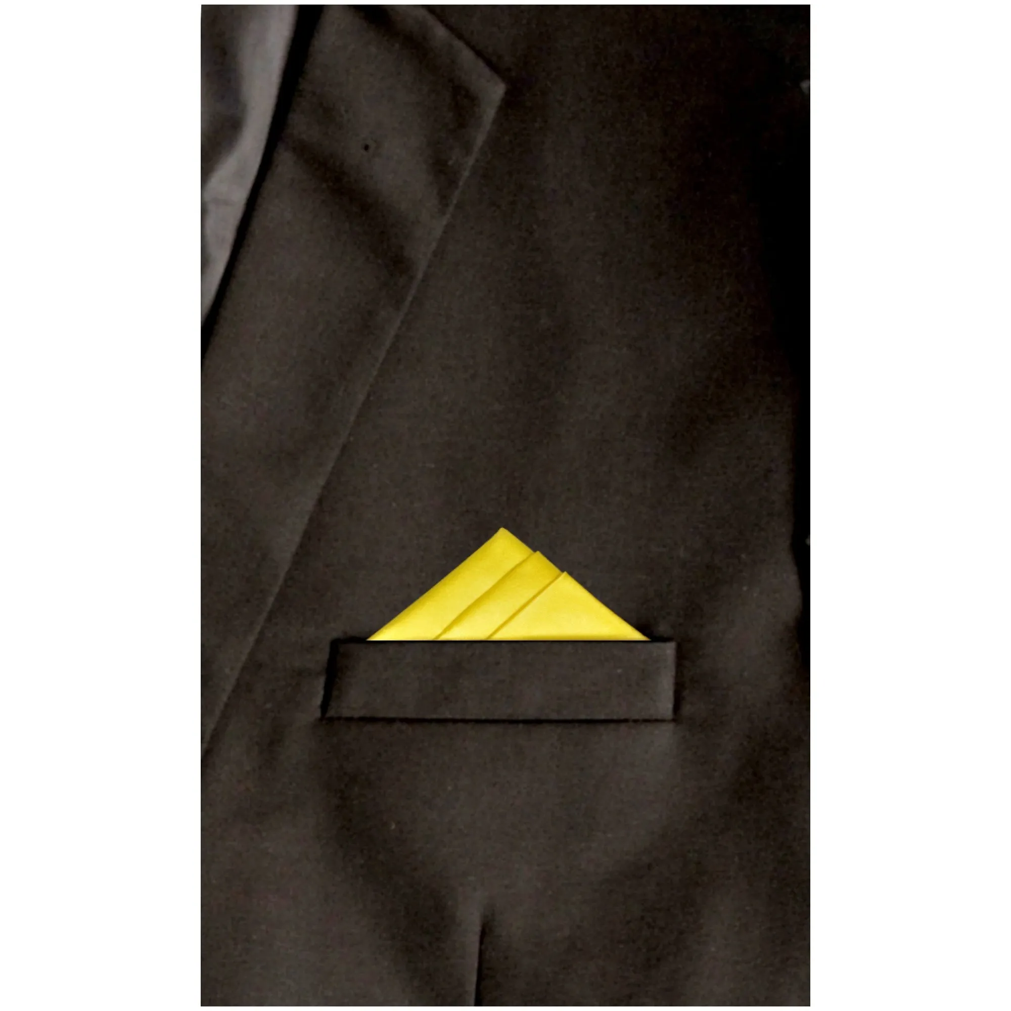 TheDapperTie - Men's Trifecta Triangle Solid Color Satin Pre Folded Pocket Square