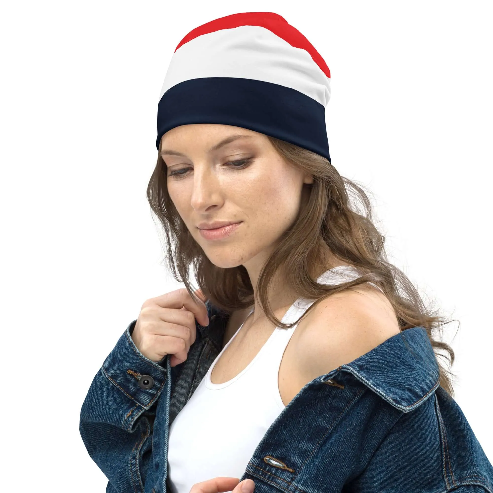 TOV Beanie MODERN (Blau/Weiß/Rot)