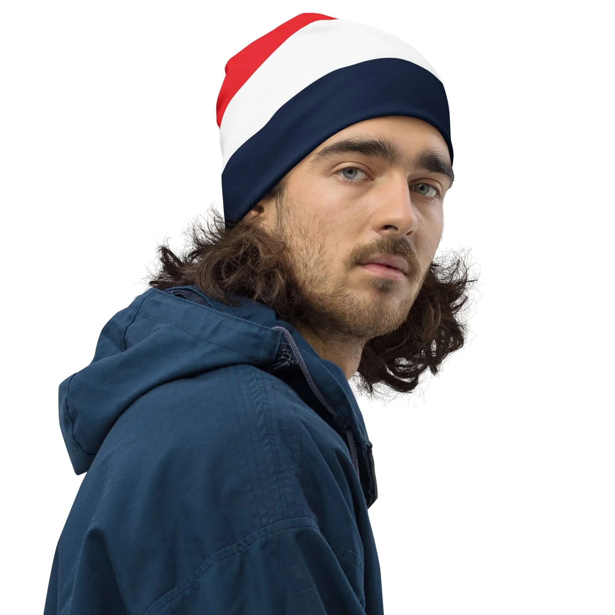 TOV Beanie MODERN (Blau/Weiß/Rot)