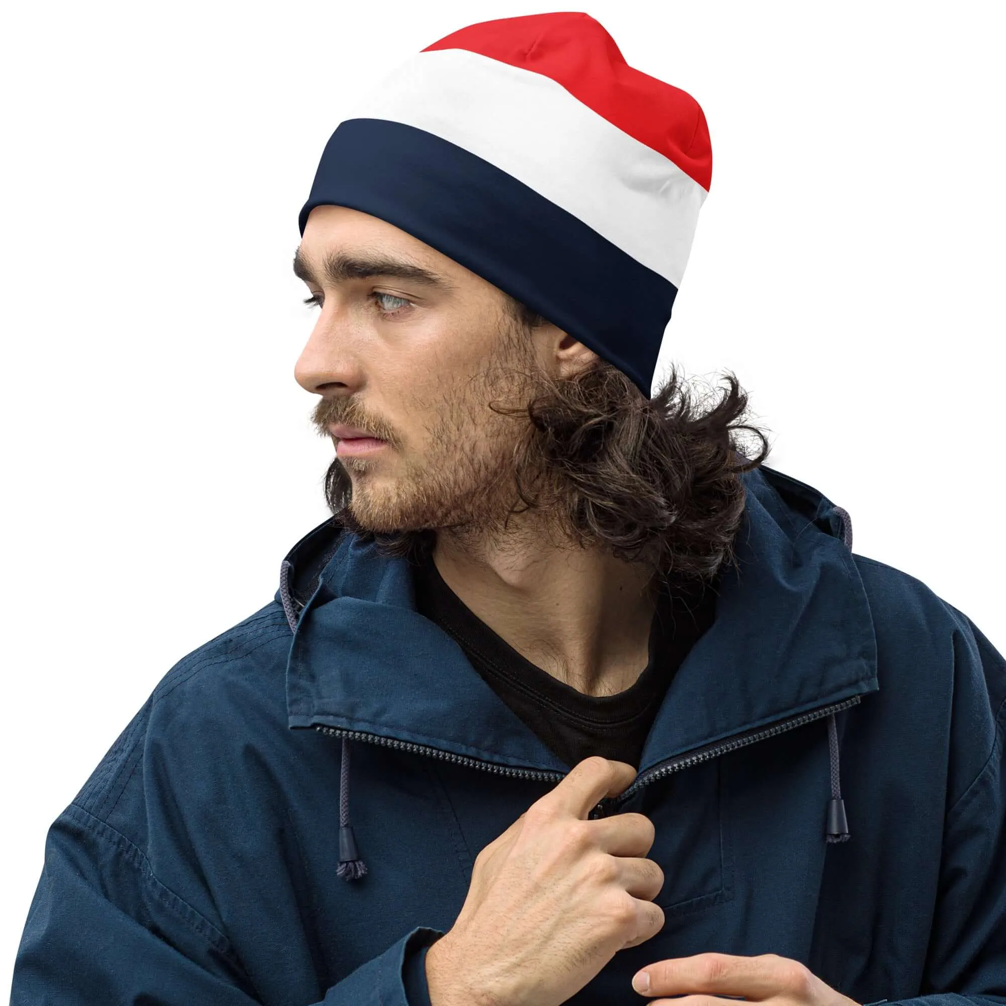 TOV Beanie MODERN (Blau/Weiß/Rot)