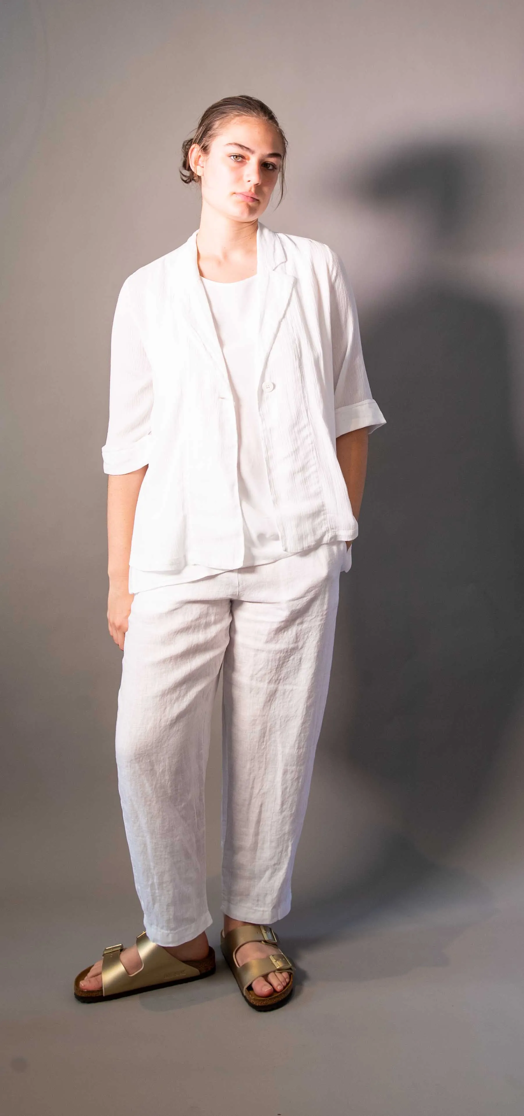 Transit Par Such Cropped Gauze Jacket in White