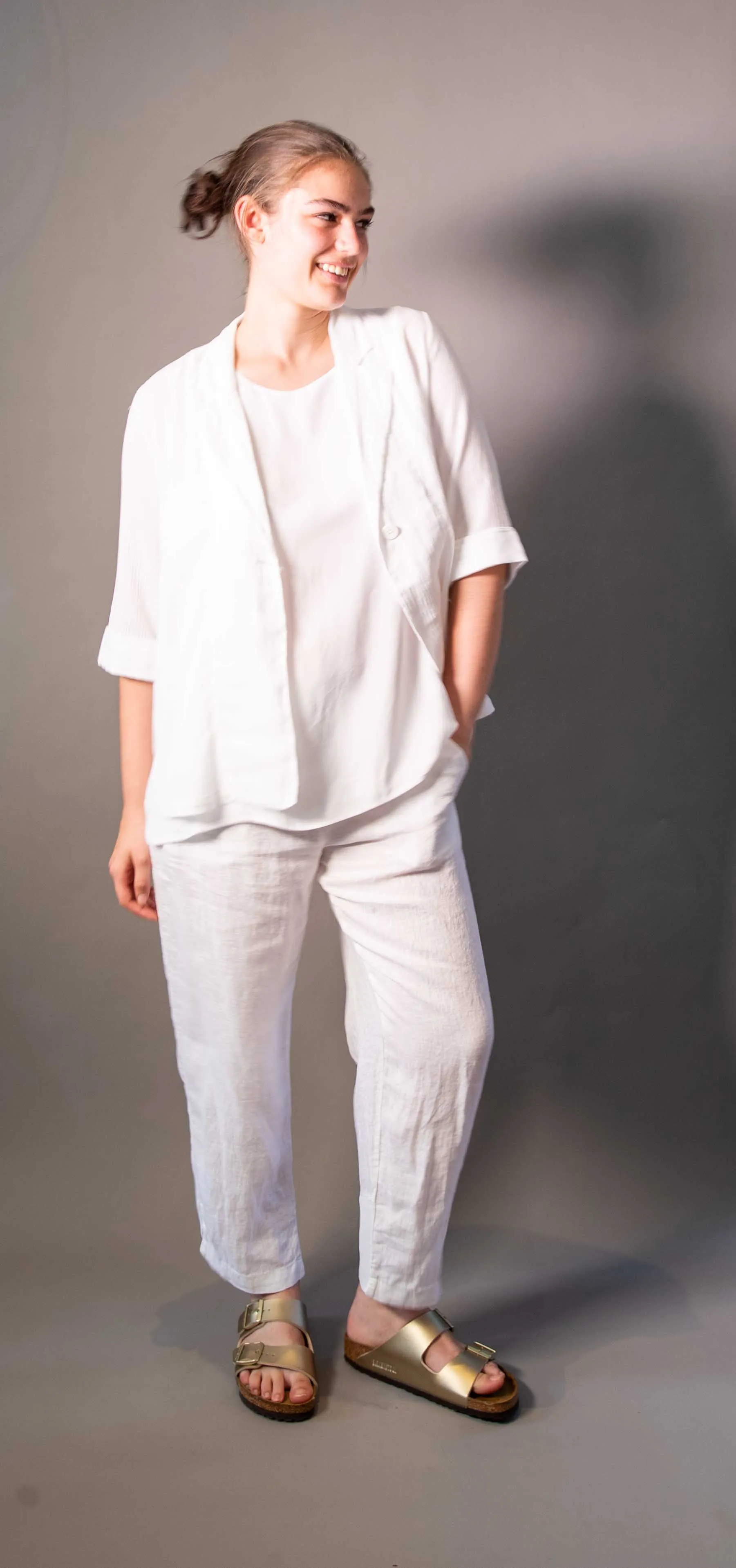 Transit Par Such Cropped Gauze Jacket in White