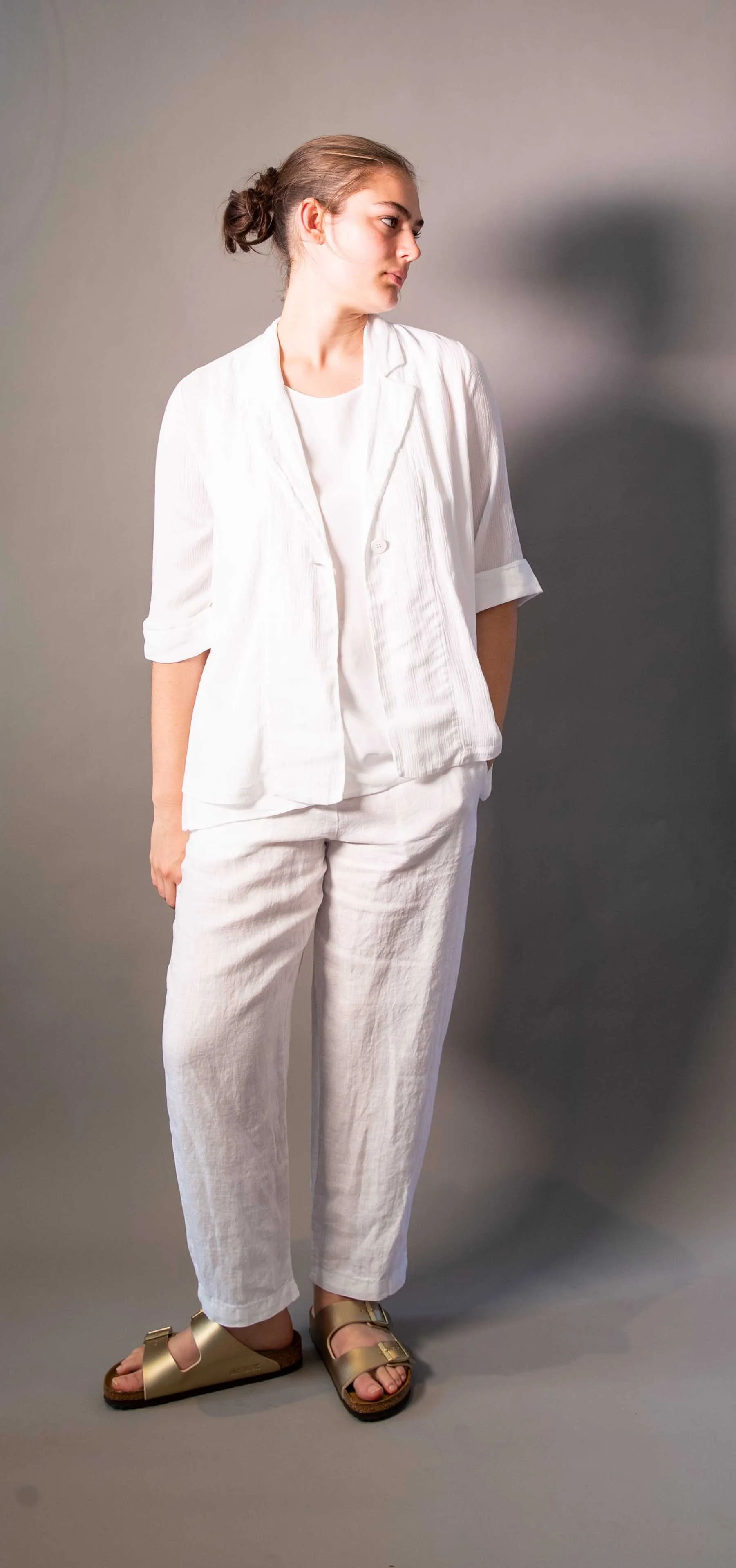 Transit Par Such Cropped Gauze Jacket in White