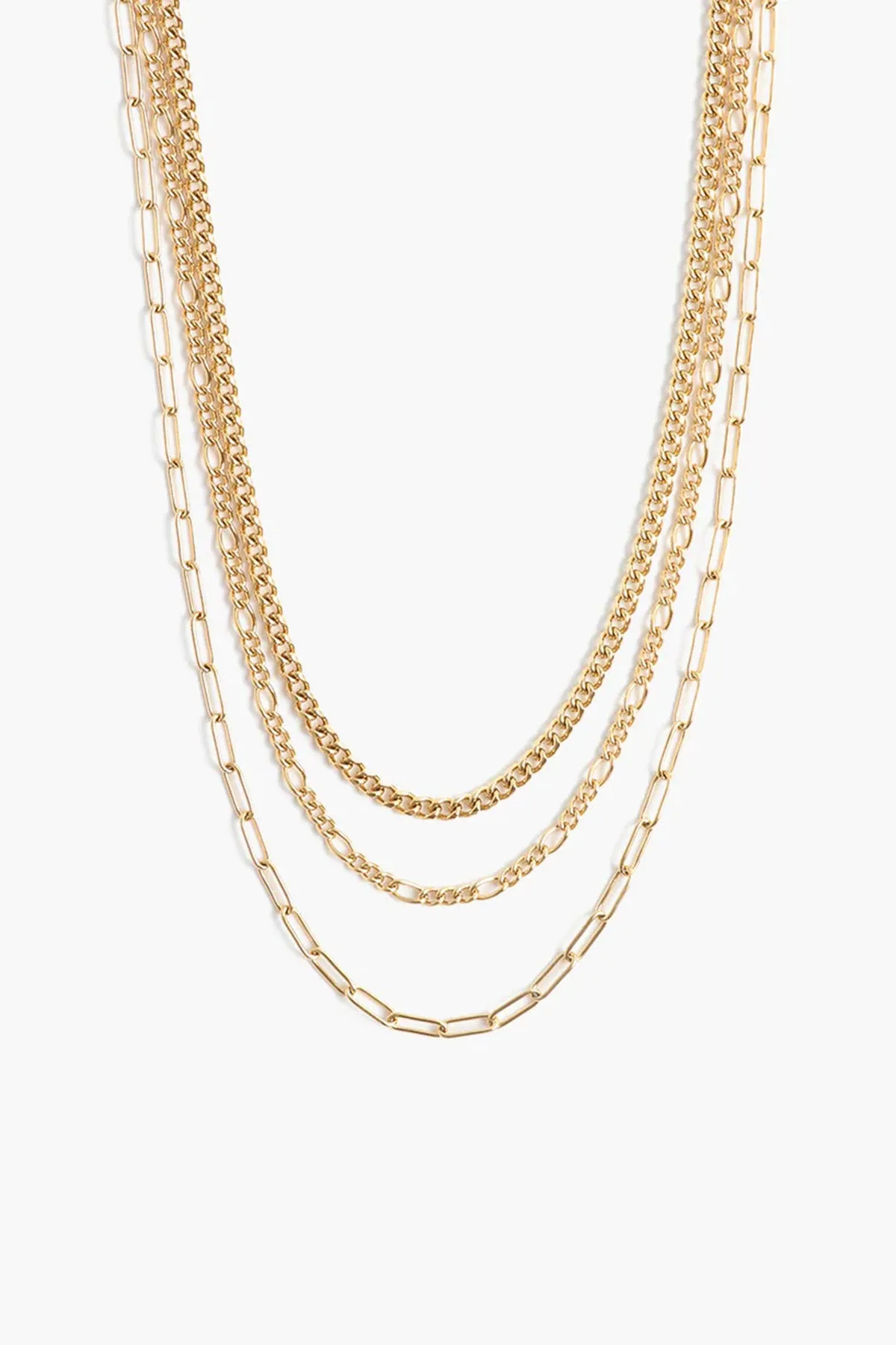 TRILOGY LAYERED NECKLACE Gold