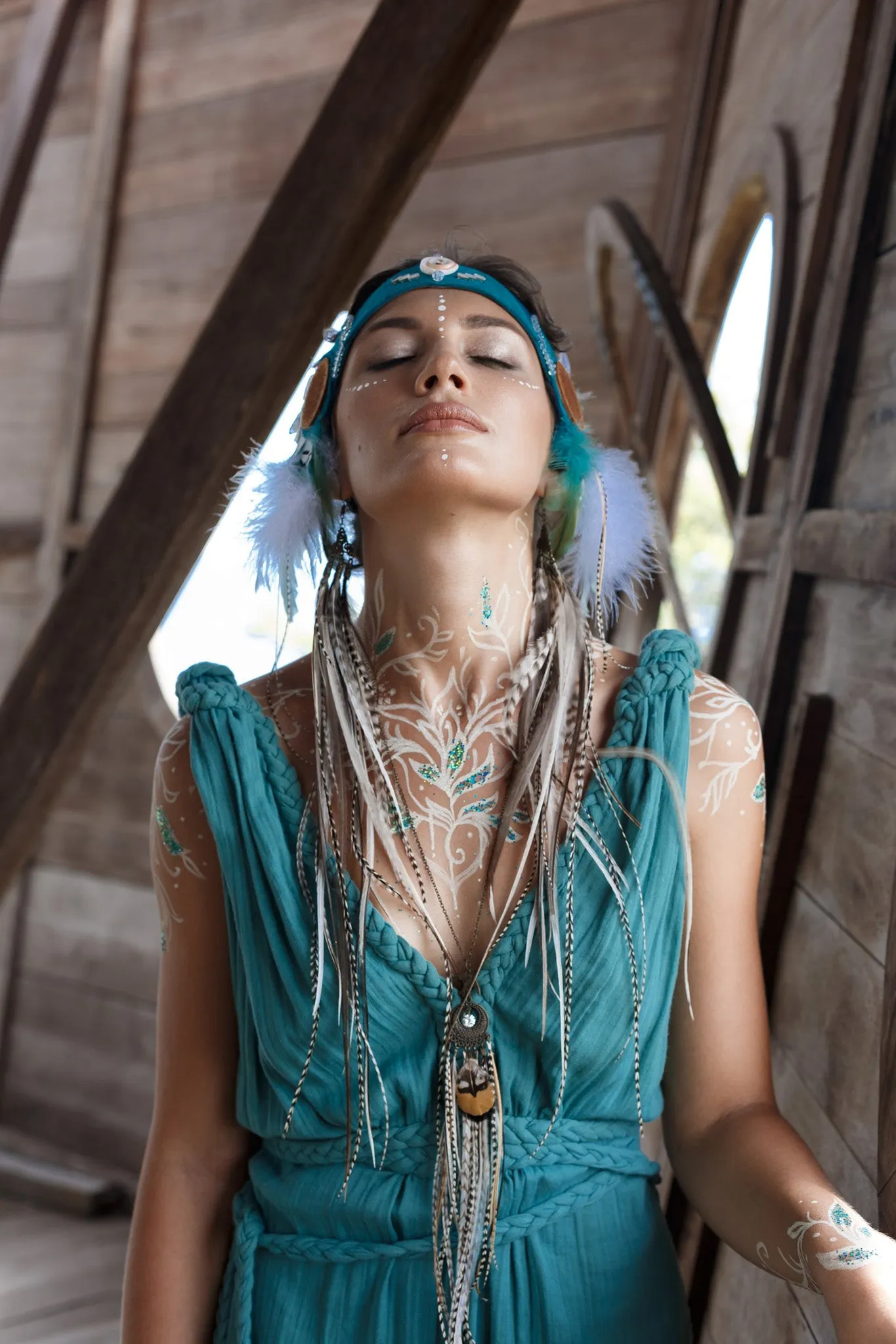 Turquoise Nomad Spirit Dress  (Adjustable size, multiway dress)