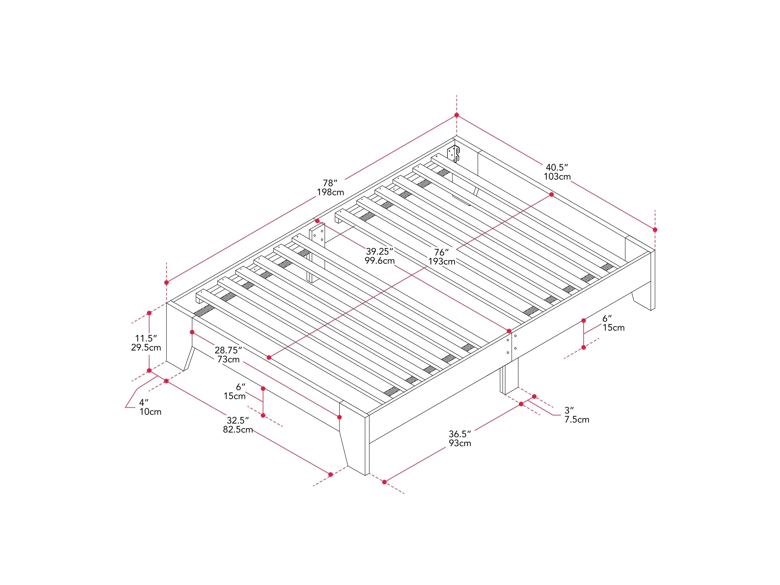 Twin / Single Platform Bed