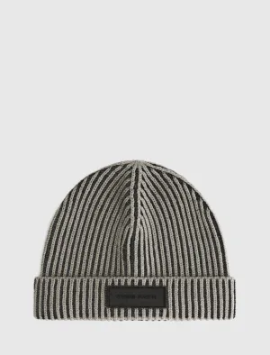 Two-tone Ribbed Beanie | Taupe