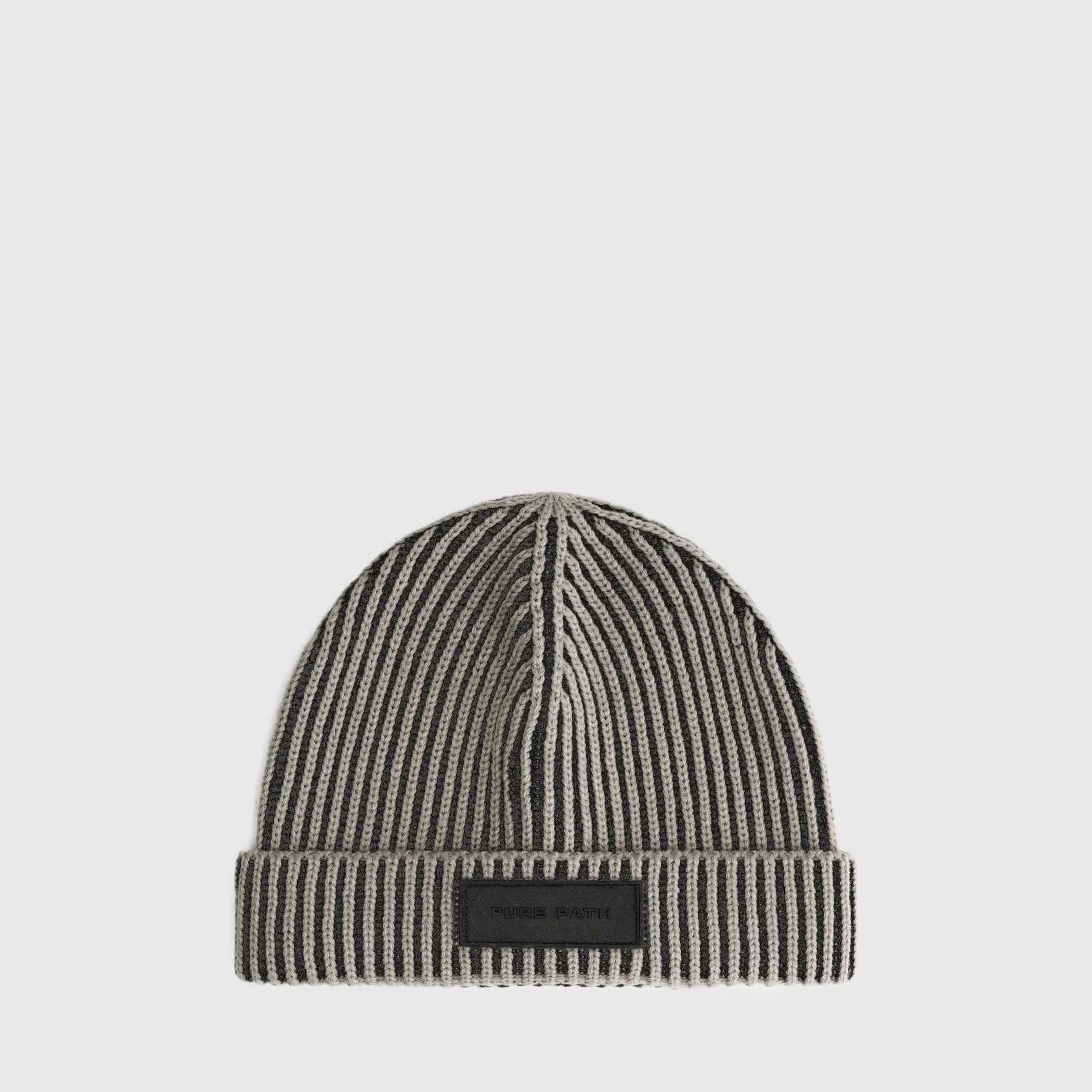 Two-tone Ribbed Beanie | Taupe