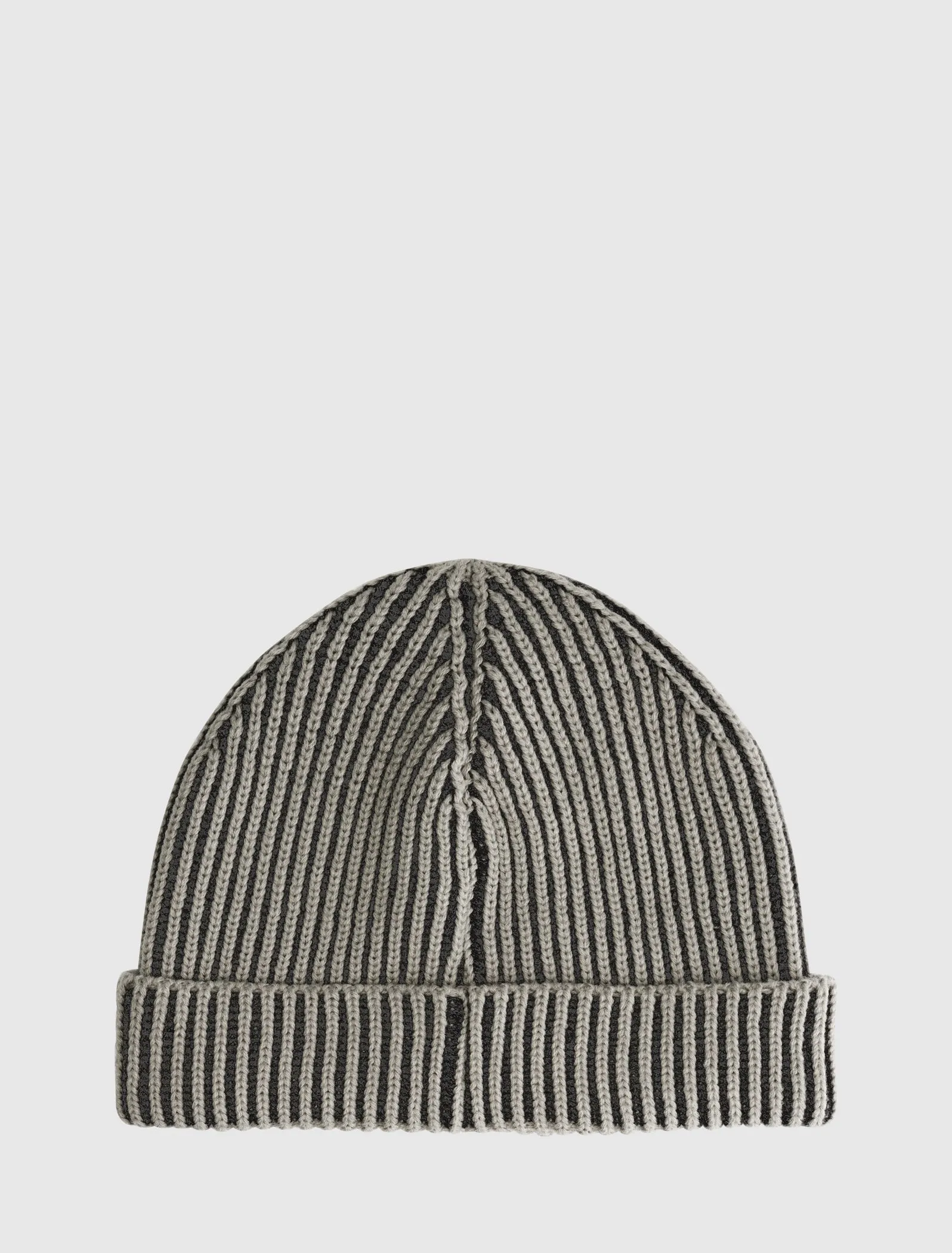 Two-tone Ribbed Beanie | Taupe