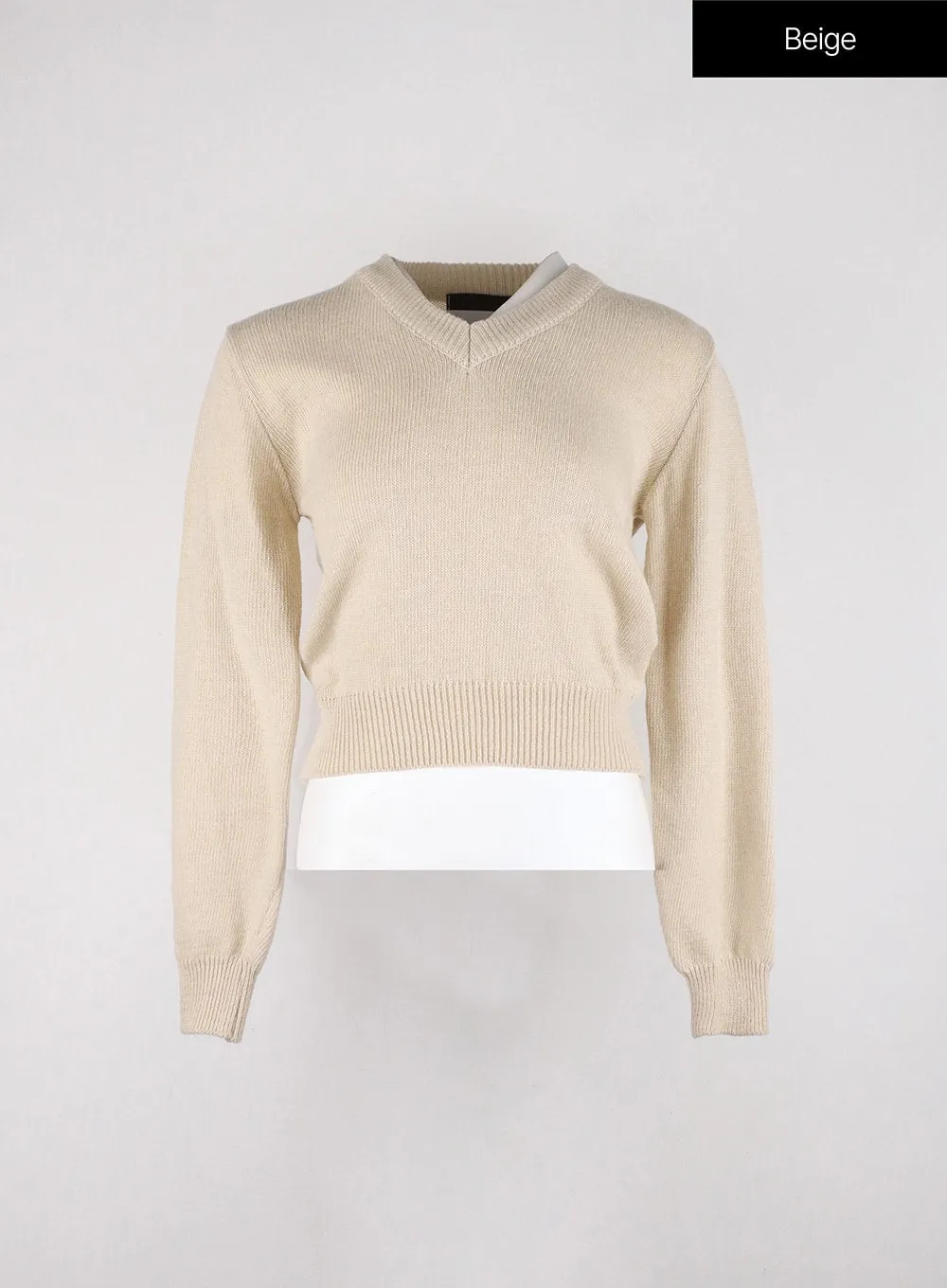 V-Neck Knitted Long Sleeve Sweater OD326