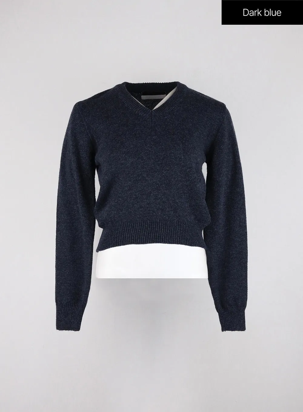 V-Neck Knitted Long Sleeve Sweater OD326