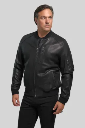 Valentino Leather Bomber Jacket