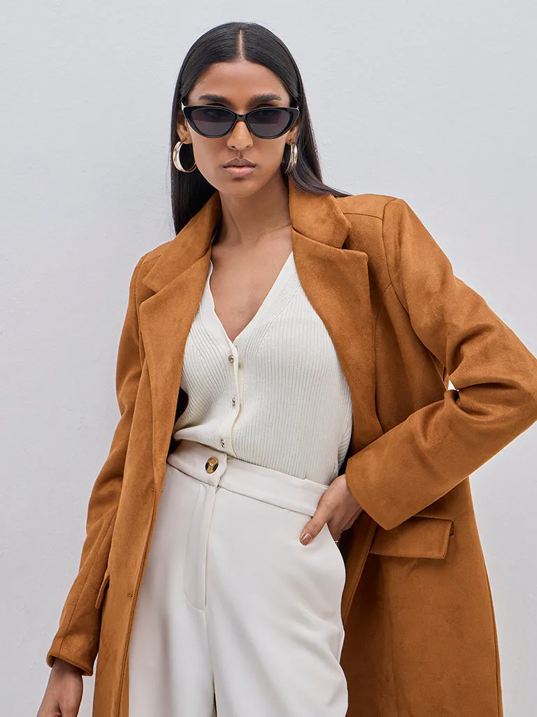 Wardrobe Tan Faux Suede Coat