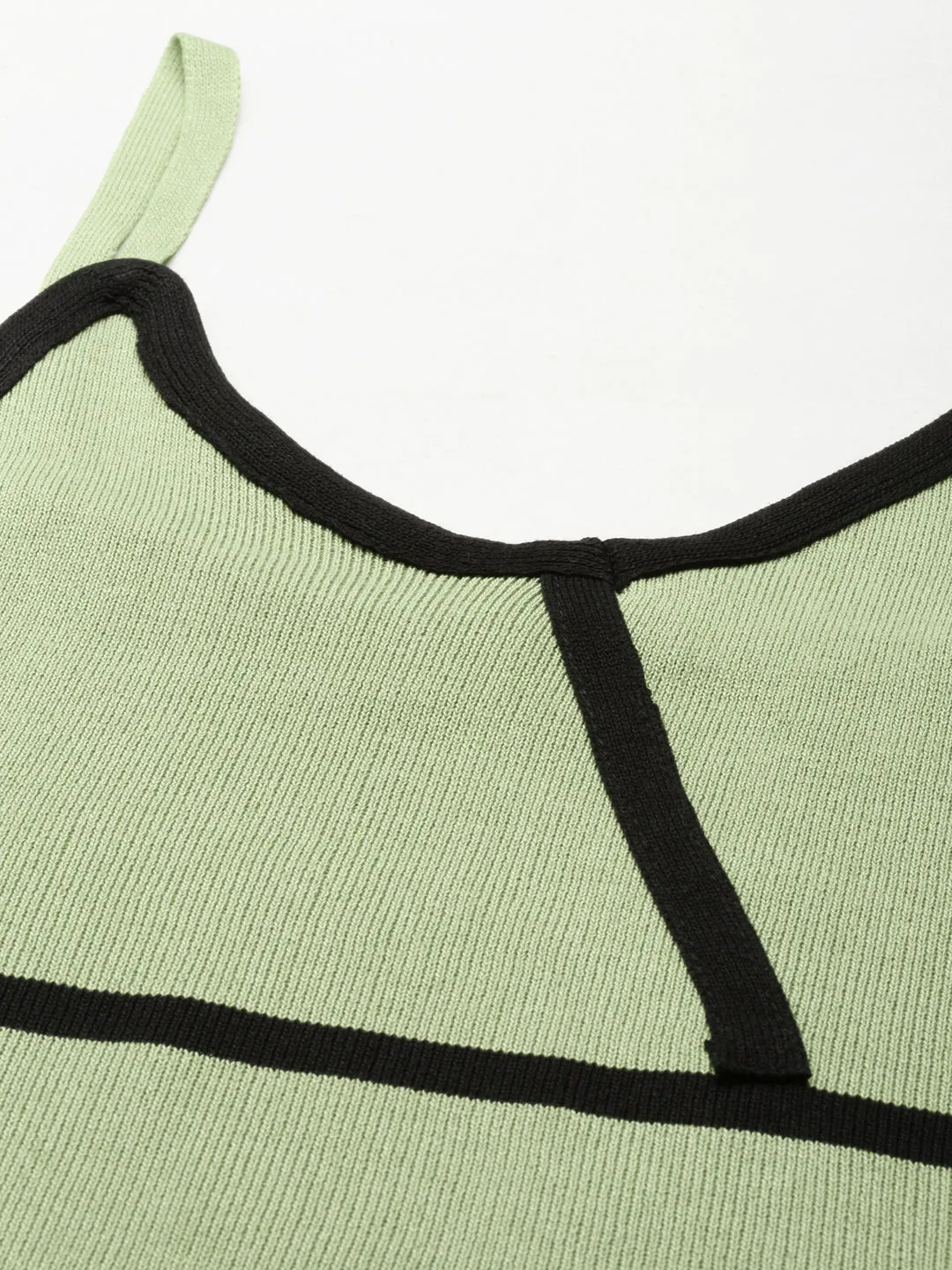 Women Green Solid Tank Crop Top