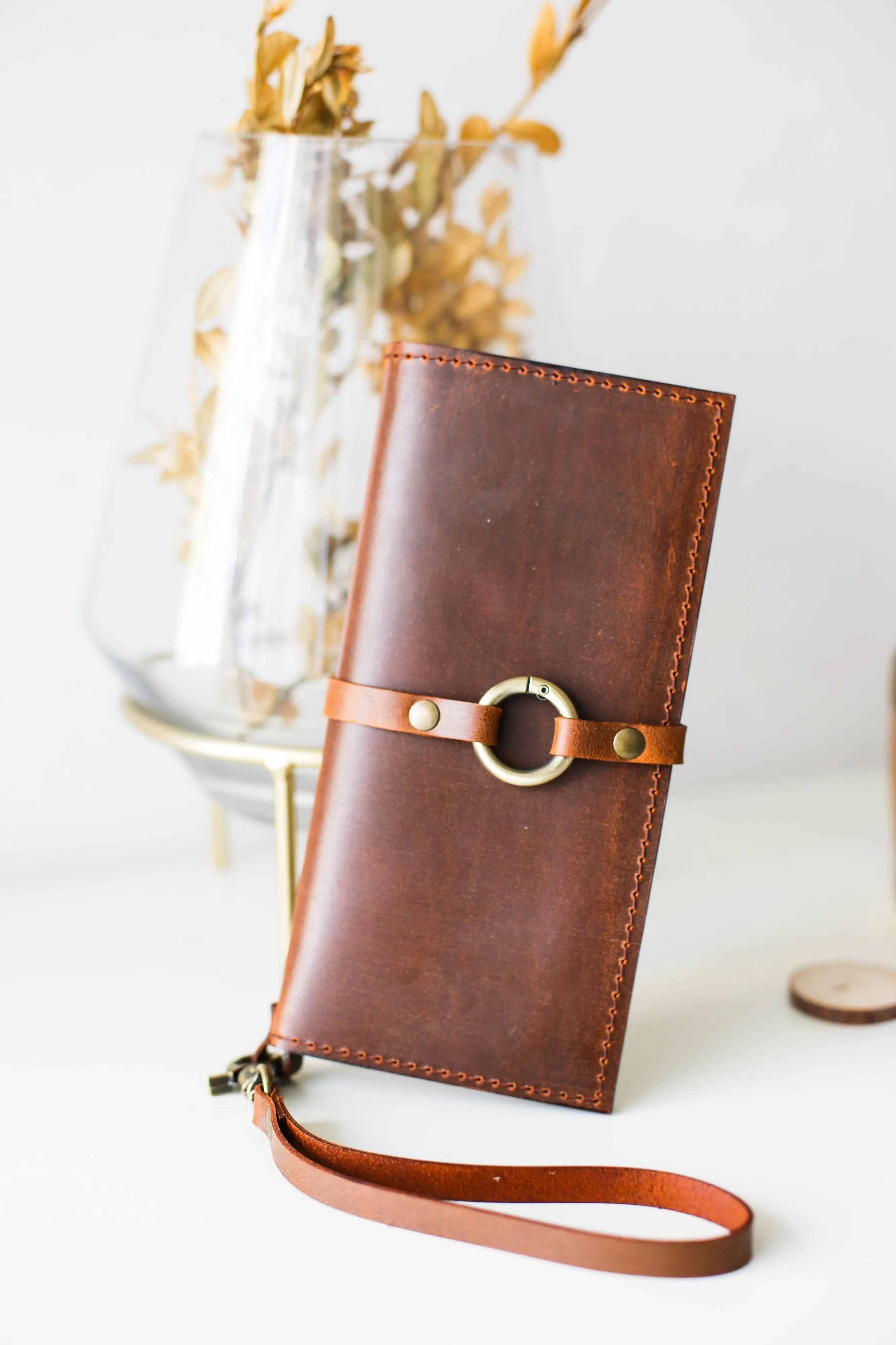 Women's Bifold Coffee Brown Leather Wallet - N02