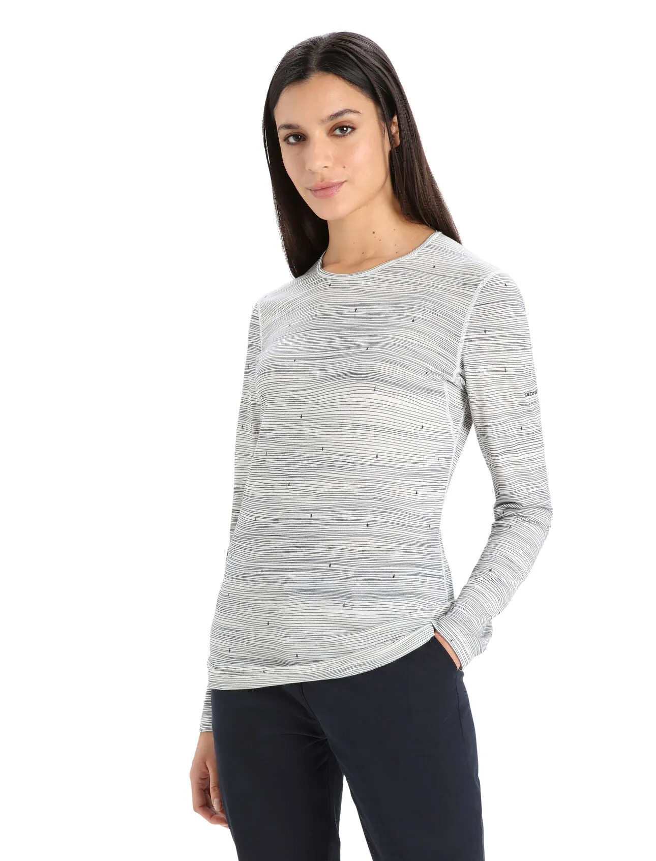 Women's Merino 200 Oasis Long Sleeve Crewe Thermal Top Ski Tracks (Past Season)