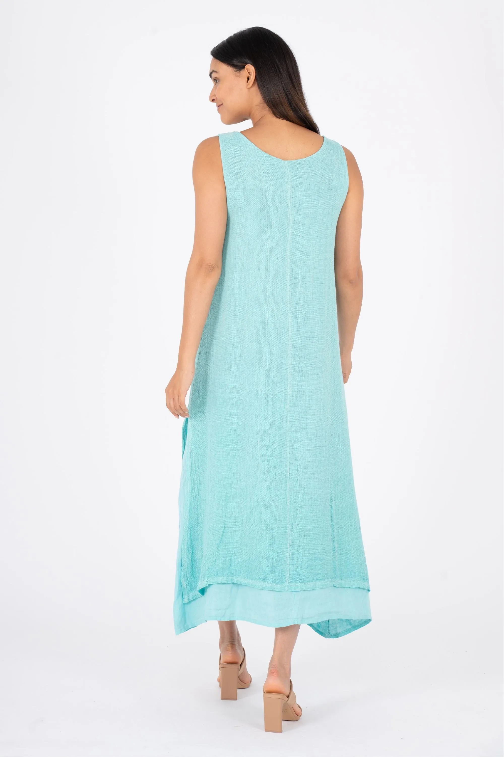 WOVEN S/LESS DRESS - 19/7019U