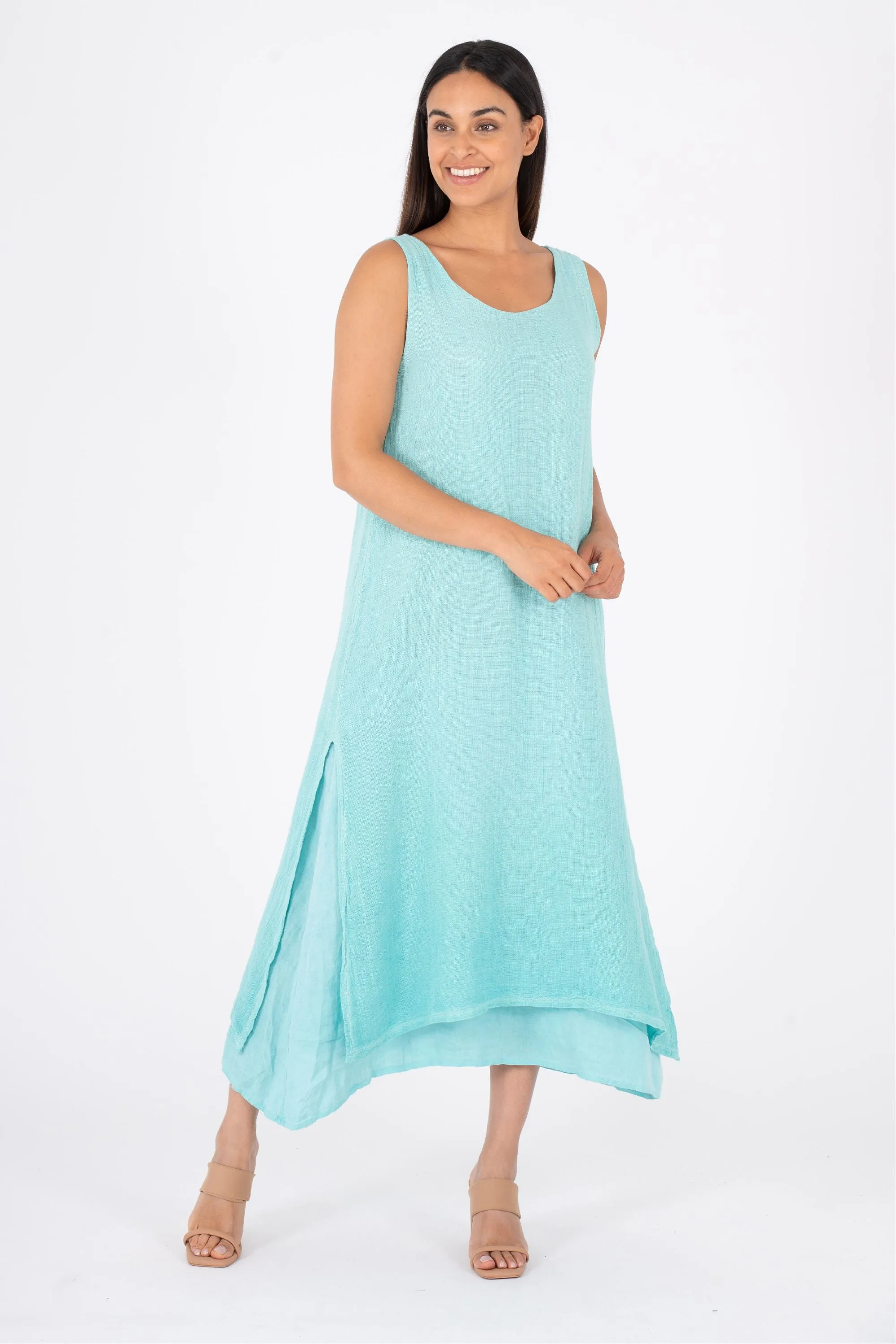 WOVEN S/LESS DRESS - 19/7019U